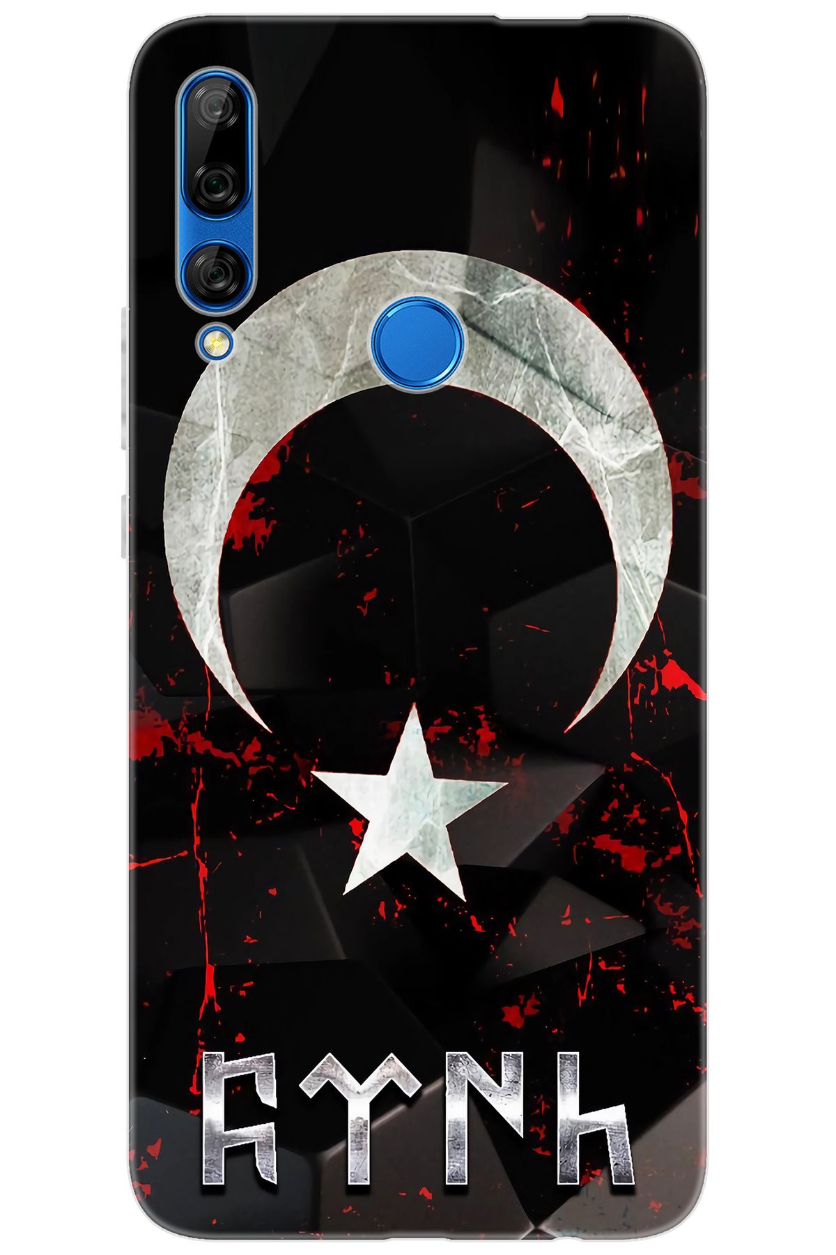 Ceppare Huawei Y9 Prime 2019 (STK-L21) Uyumlu Kılıf Desen Silikon Ay Yıldız ve Göktürkçe S636 CP-CojMxWc