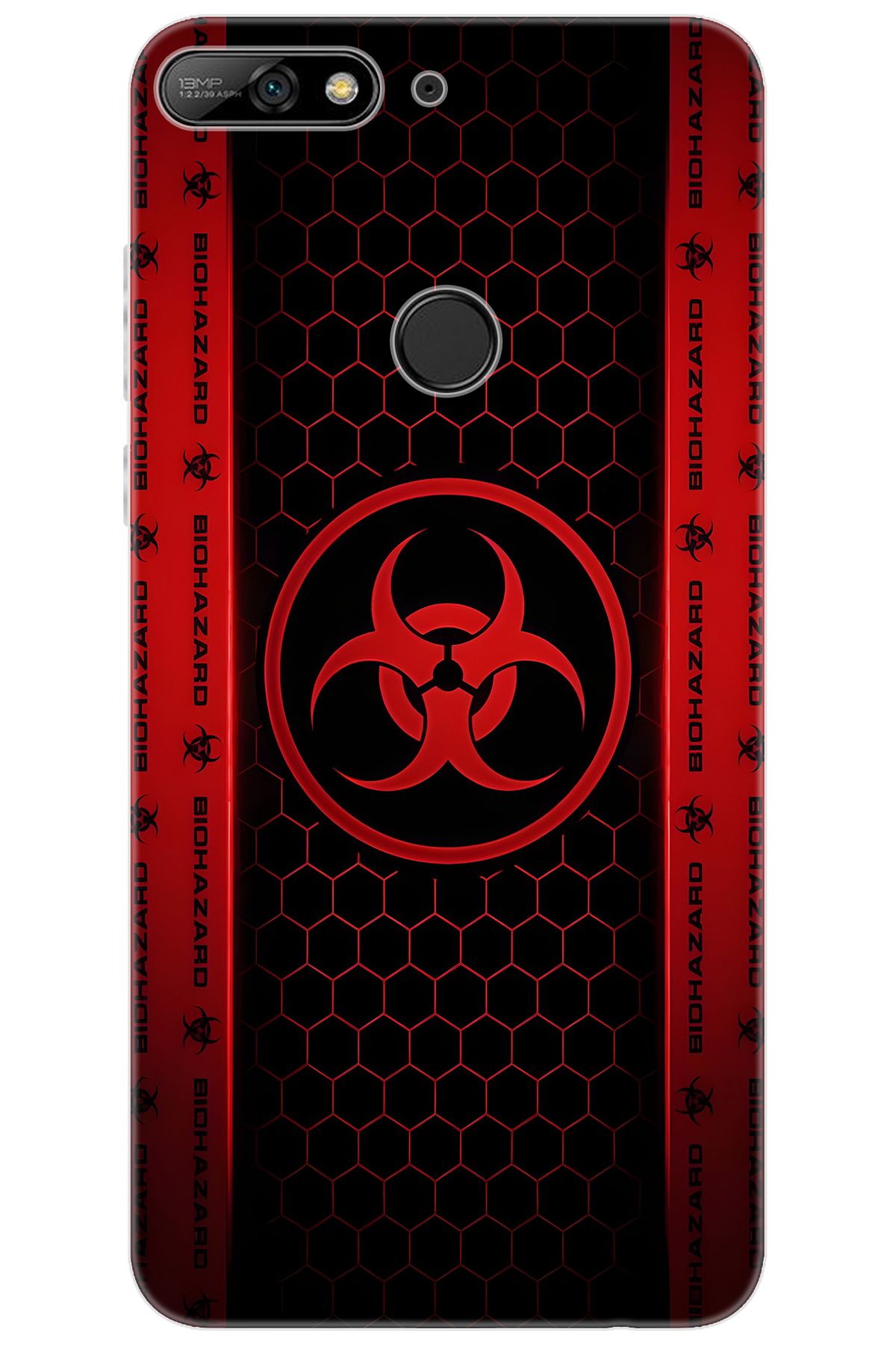 Ceppare Huawei Y7 Prime 2018 (LDN-L21) Uyumlu Kılıf Desen Baskı Silikon Biohazard STK:754 CP-8r8Z7lM