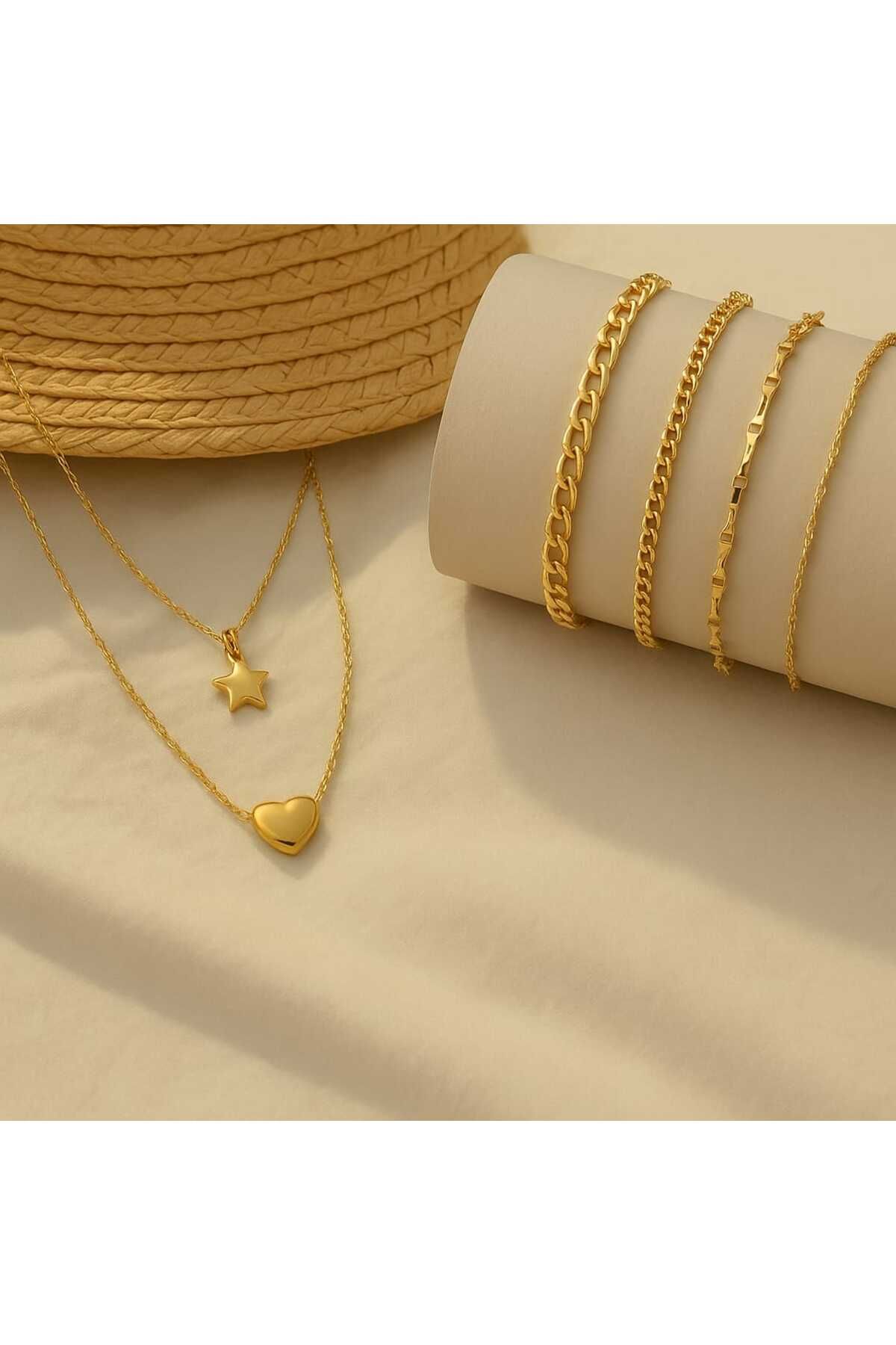 shop Anneler Günü’ne Özel Kalp & Yıldız Kolye + 4’lü Bileklik Zarafet Seti