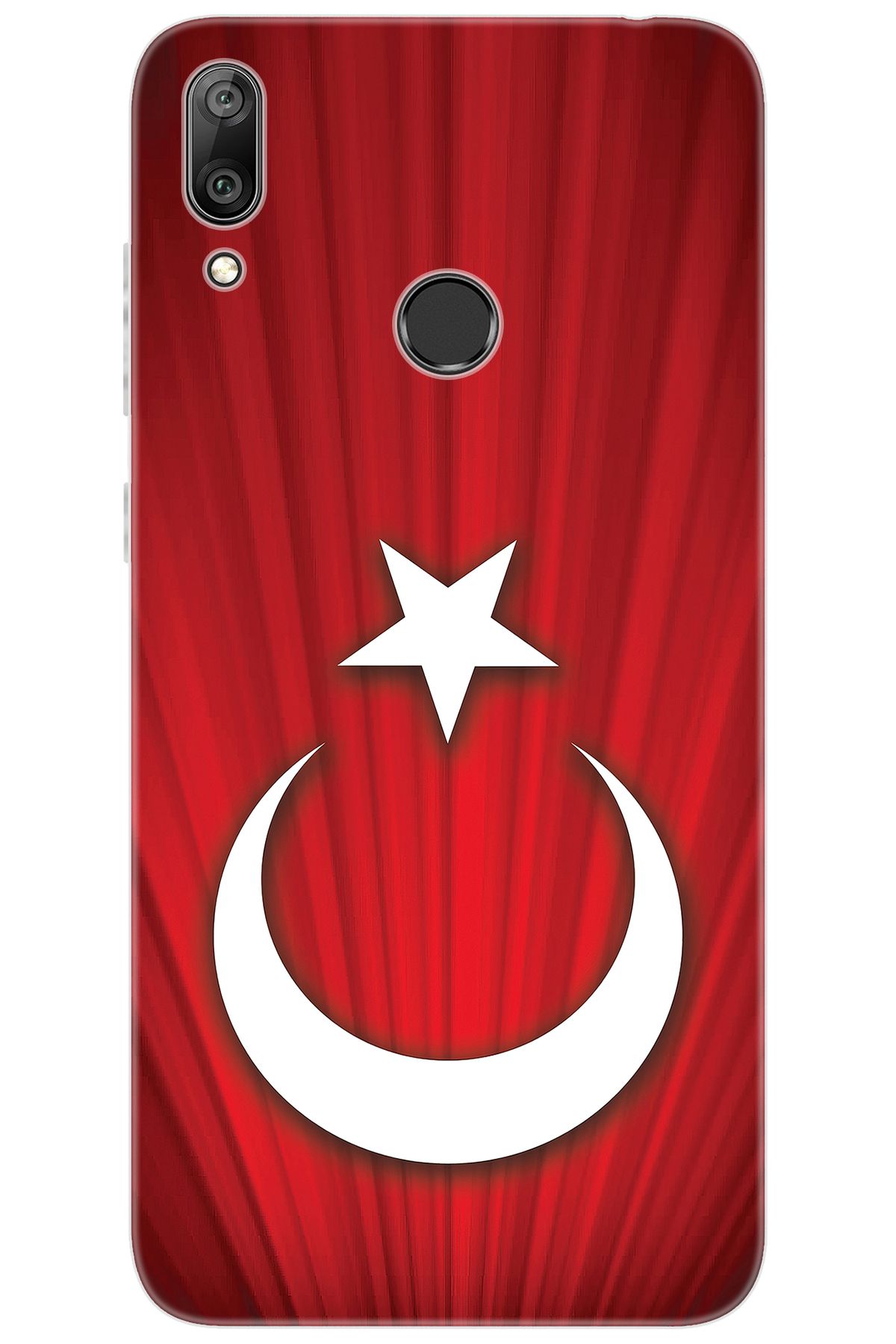 Ceppare Huawei Y7 Prime 2019 (DUB-LX3) Uyumlu Kılıf Desen Baskı Silikon Türk Bayrağı STK:382 CP-PVn2SHP