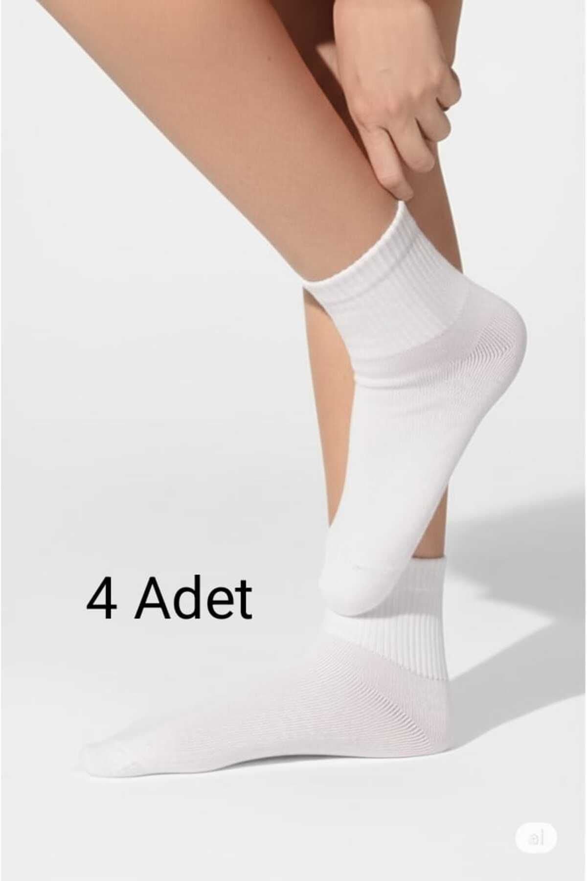 Anelli Klasik Bilek Boy Fitilli Pamuklu Unisex Günlük Çorap 4 Adet