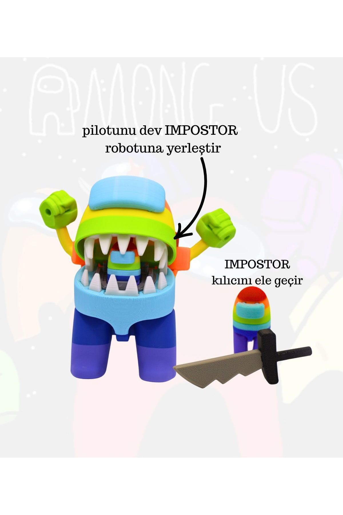 AMONG US-Amongus Toy Robot Impostor Set with 12 Figures Original Details Quality Production 6