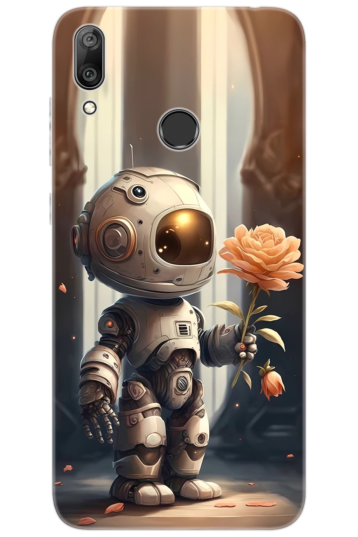 Ceppare Huawei Y7 Prime 2019 (DUB-LX3) Uyumlu Kılıf Desen Baskı Silikon Astronot STK:620 CP-fcFcpA6