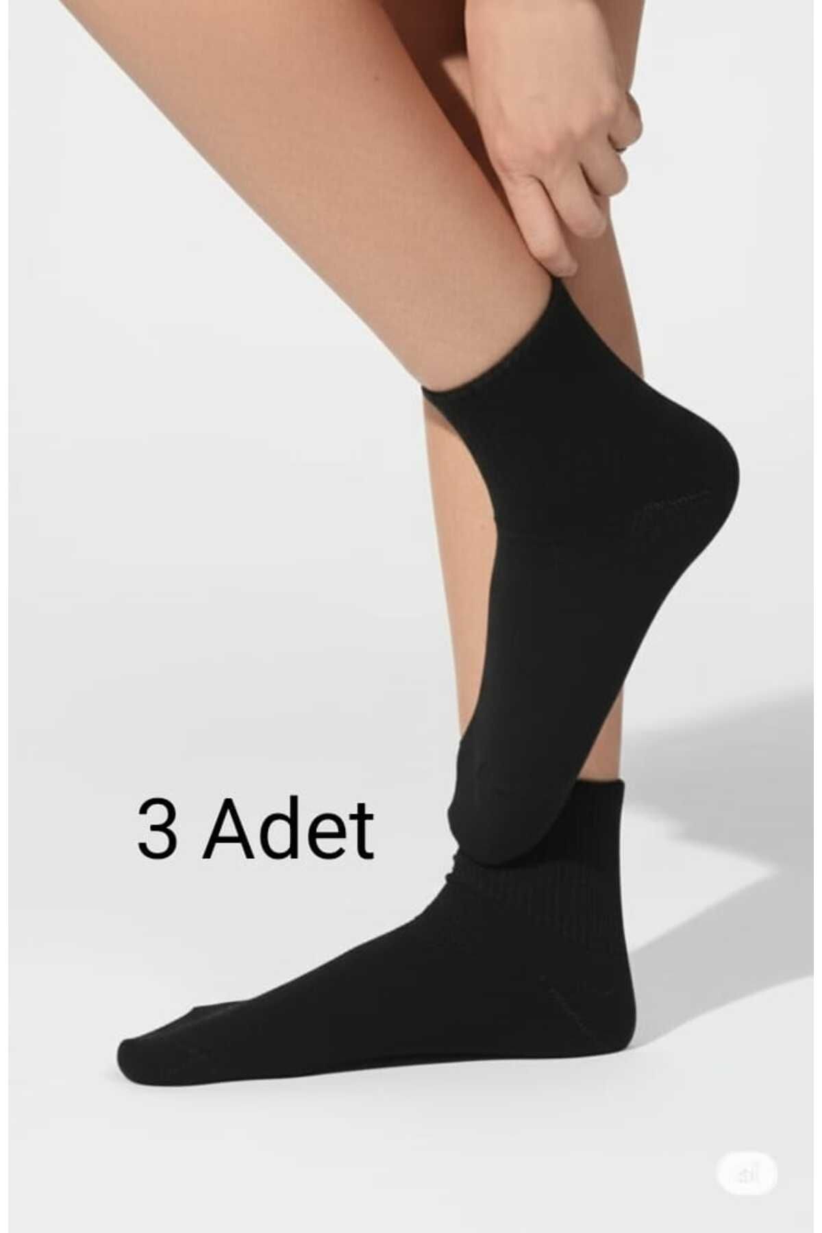 Anelli Klasik Bilek Boy Fitilli Pamuklu Unisex Günlük Çorap 3 adet
