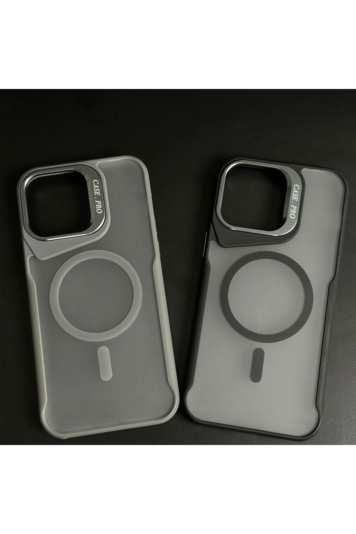 DEMİNA iPhone 14 Pro Uyumlu Air Skinn 2'li Kılıf Seti (Siyah & Gri)