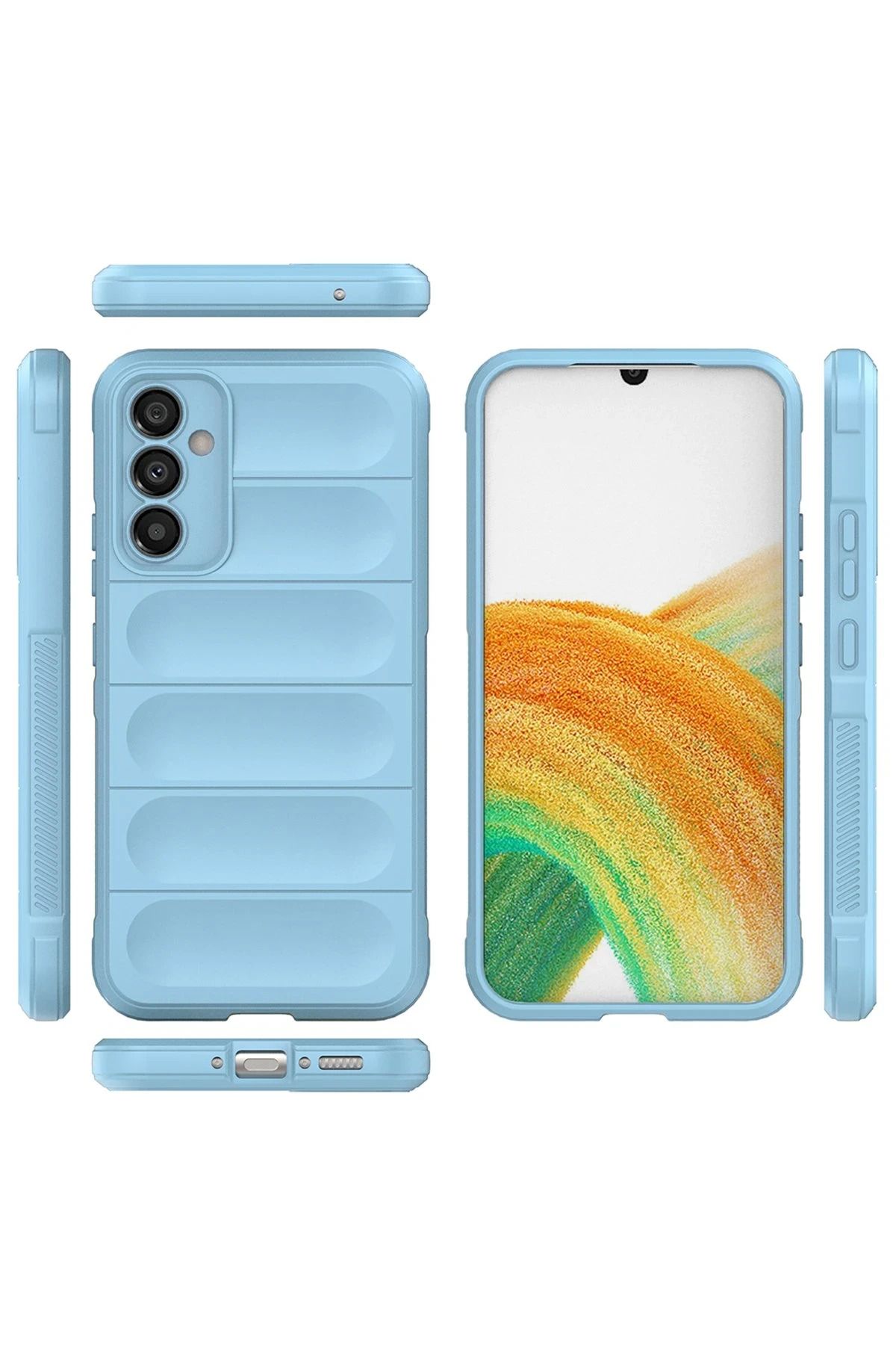 NewFace Samsung Galaxy M34 5G Kılıf Optimum Silikon - Sky Blue YNSMR