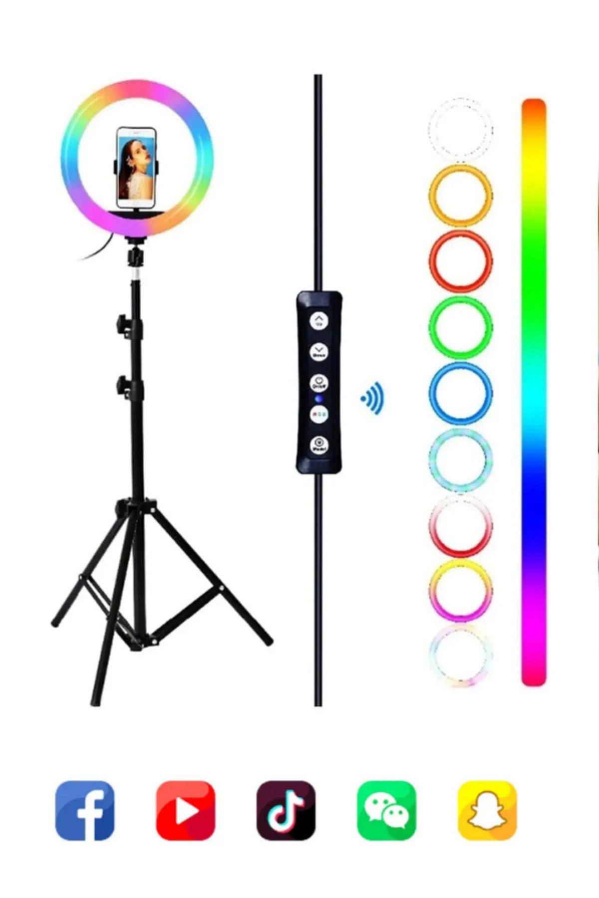 ATAsoft ELEKTRONİK Since 2021 Led Işıklı Tripod 10 Inç Halka Youtuber Tiktok Makyaj Işığı Ayaklı Tripod Rgb Kumandalı