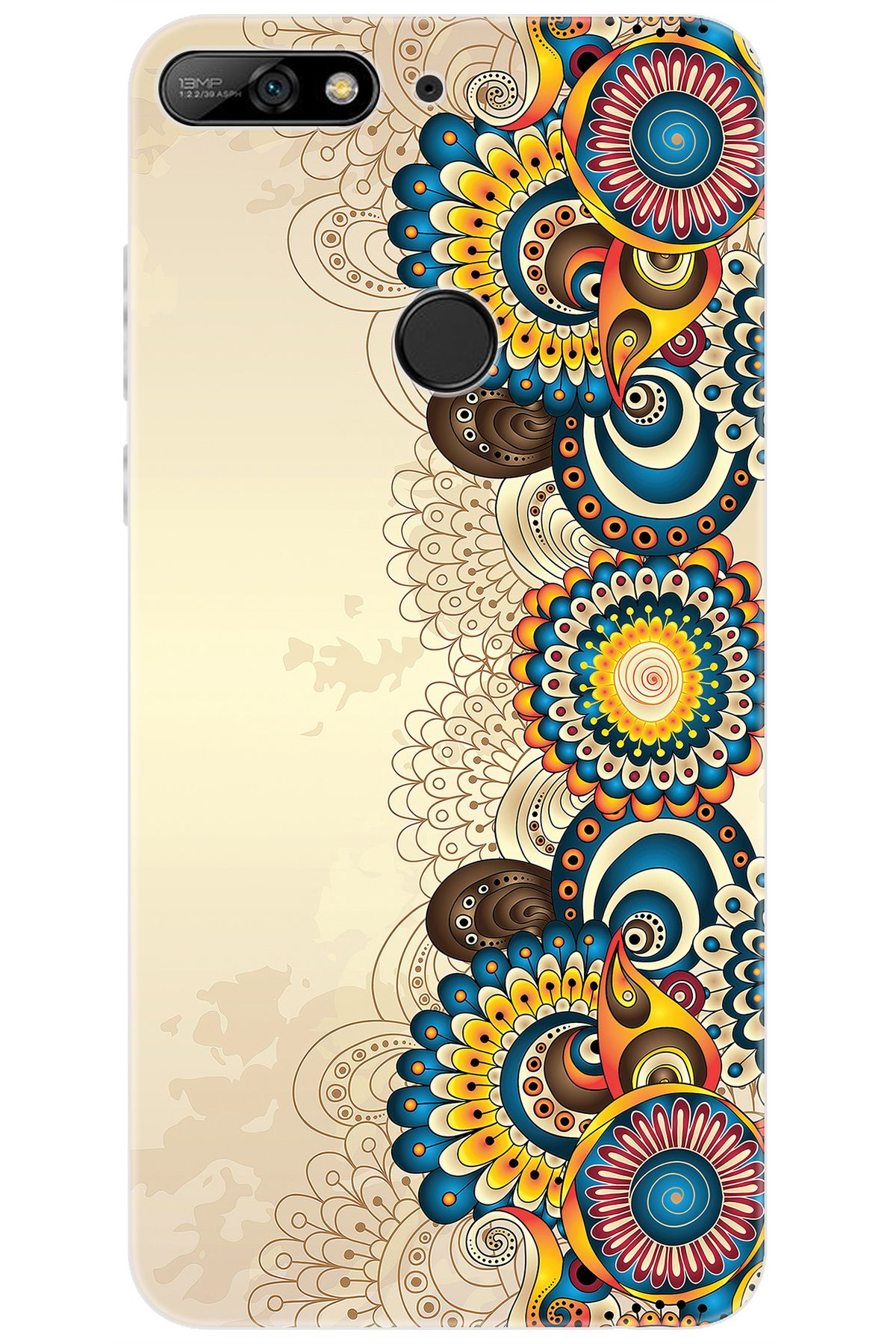 Ceppare Huawei Y7 Prime 2018 (LDN-L21) Uyumlu Kılıf Desenli Silikon Dekoratif Çiçek STK:531 CP-o0t8I3o
