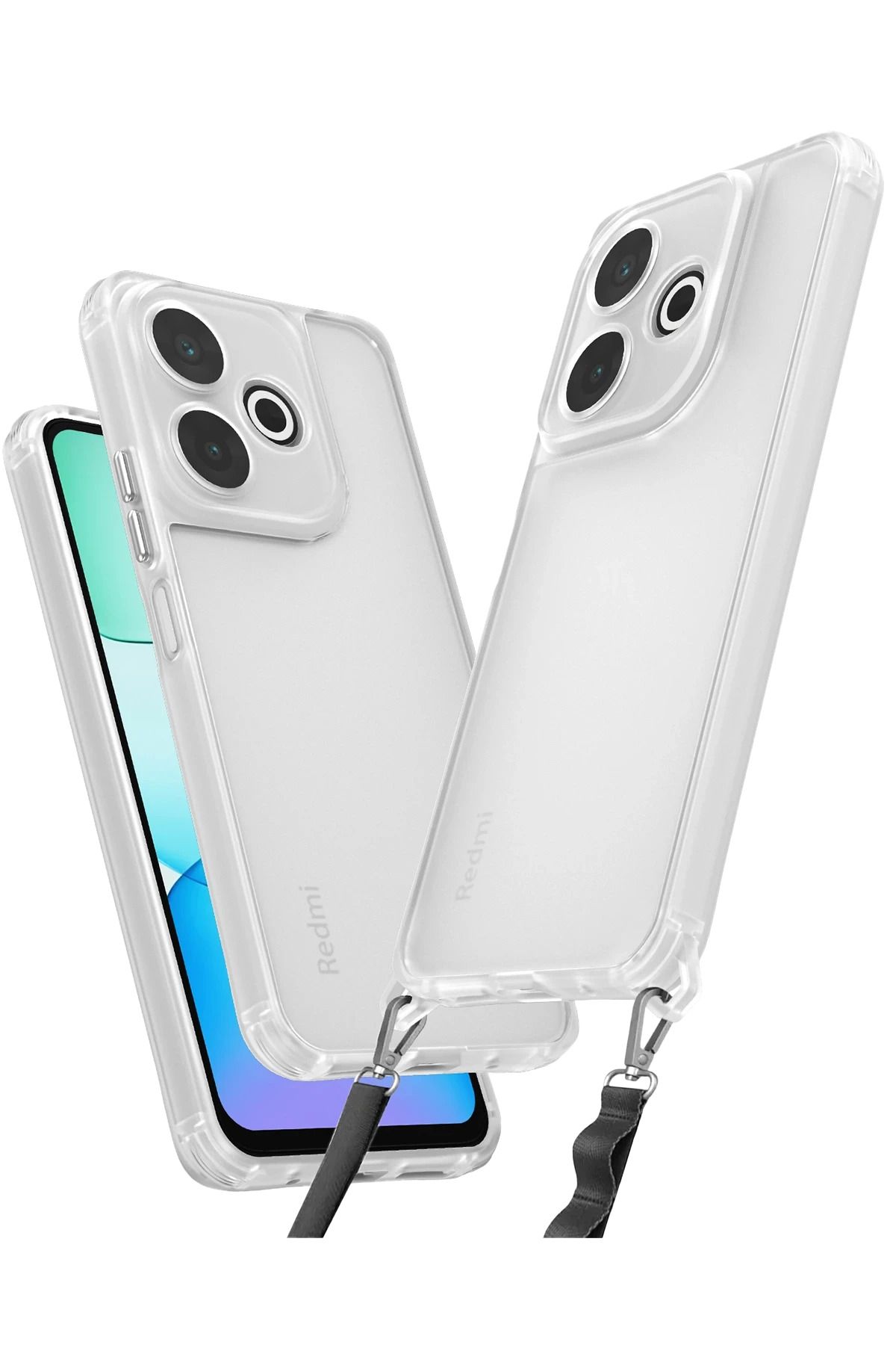Deppo Trend Xiaomi Redmi 13 4G Uyumlu Kılıf iP Askılı Kamera Lens Çevresi Korumalı Sararmaya Dayanıklı Kapak