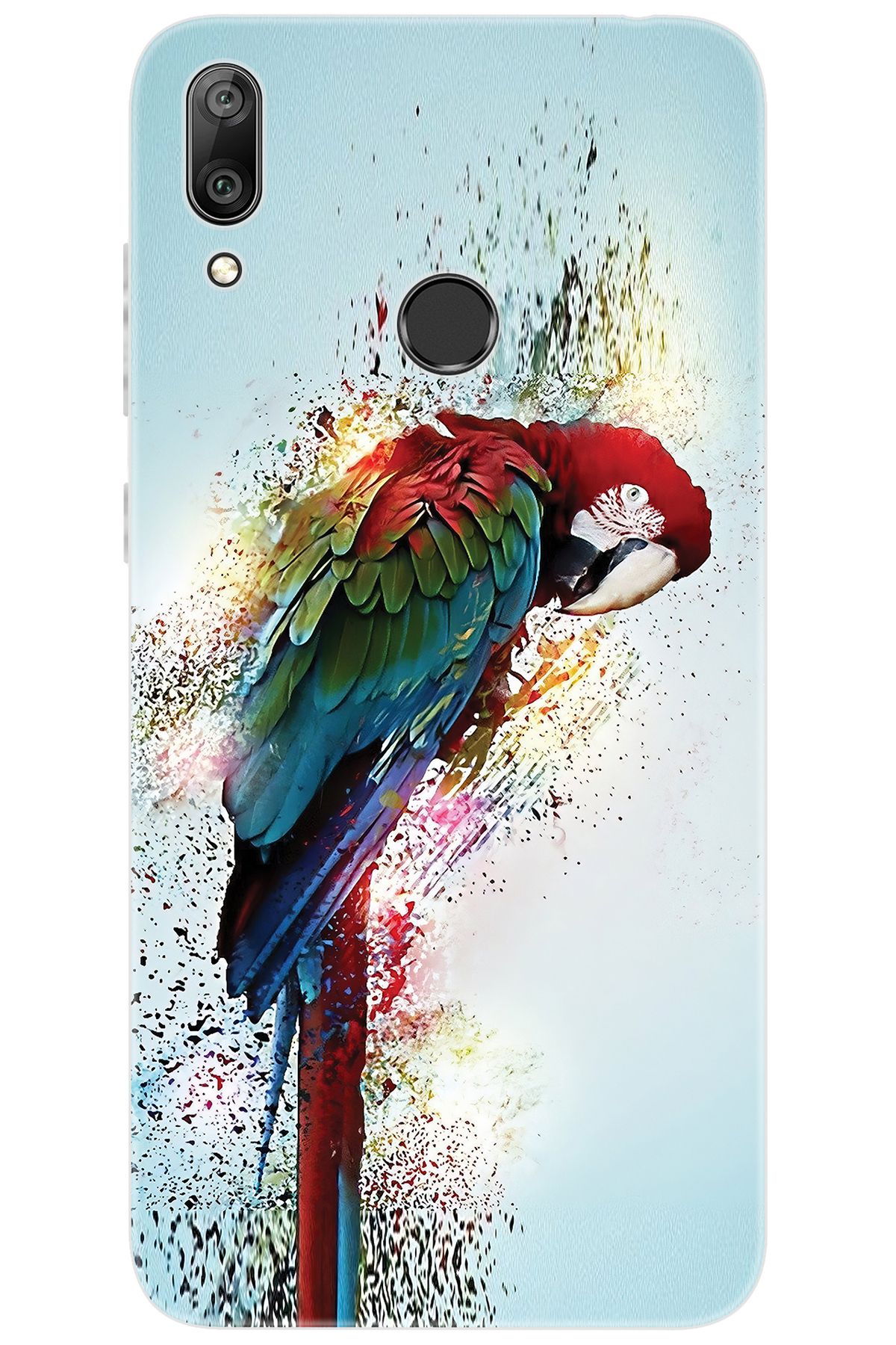Ceppare Huawei Y7 Prime 2019 (DUB-LX3) Uyumlu Kılıf Desen Baskı Silikon Papağan STK:562 CP-qBhjc2s