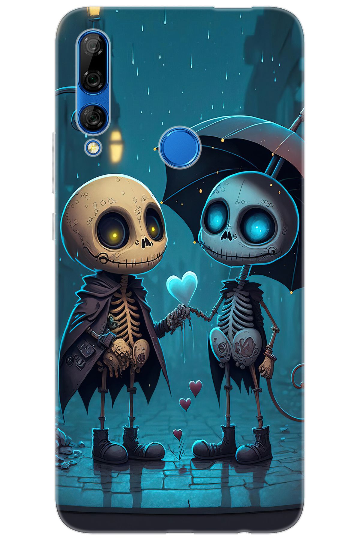 Ceppare Huawei Y9 Prime 2019 (STK-L21) Uyumlu Kılıf Desenli Silikon Aşık İskeletler STK:733 CP-6KZQLP8