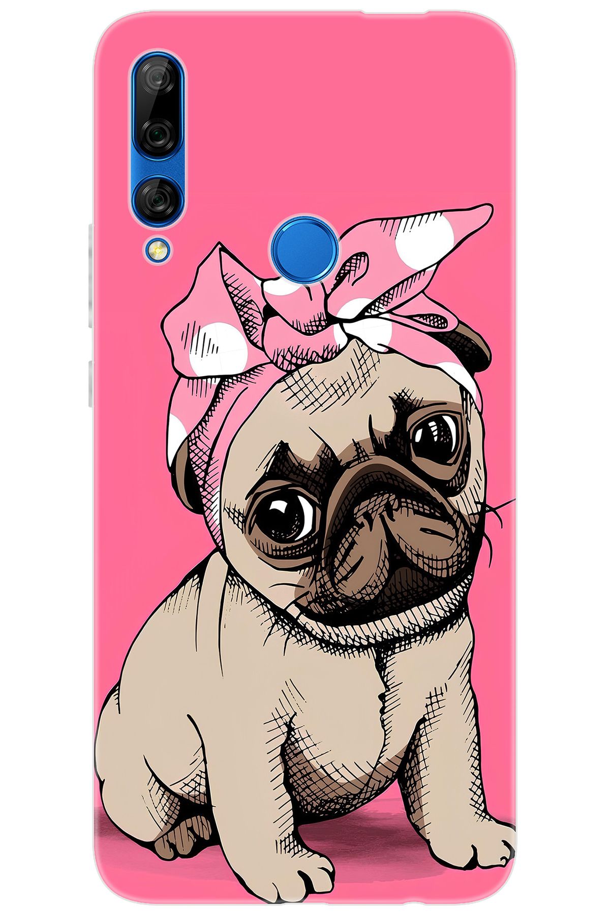 Ceppare Huawei Y9 Prime 2019 (STK-L21) Uyumlu Kılıf Desen Baskı Silikon Sevimli Pug STK:748 CP-DraVAG5