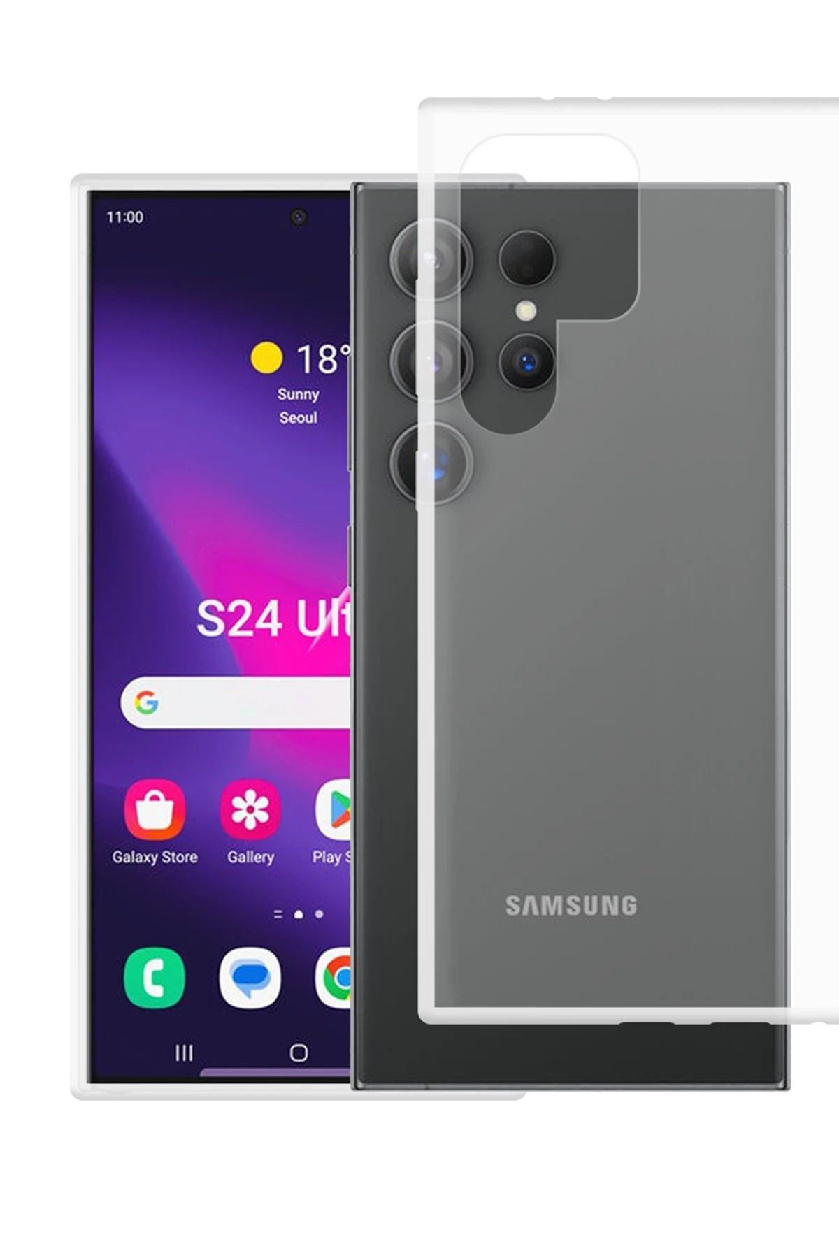 NewFace Samsung Galaxy S24 Ultra Kılıf Lüx Şeffaf Silikon JOJUA