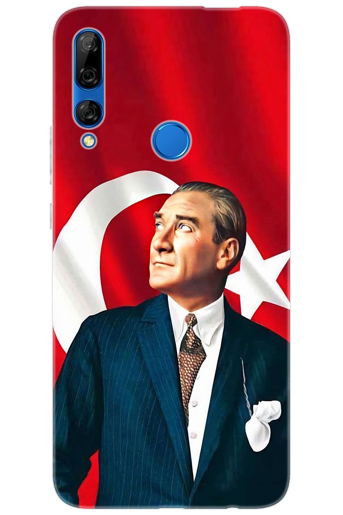 Ceppare Huawei Y9 Prime 2019 (STK-L21) Uyumlu Kılıf Desen Baskı Silikon Atatürk STK:105 CP-dbW4VSb