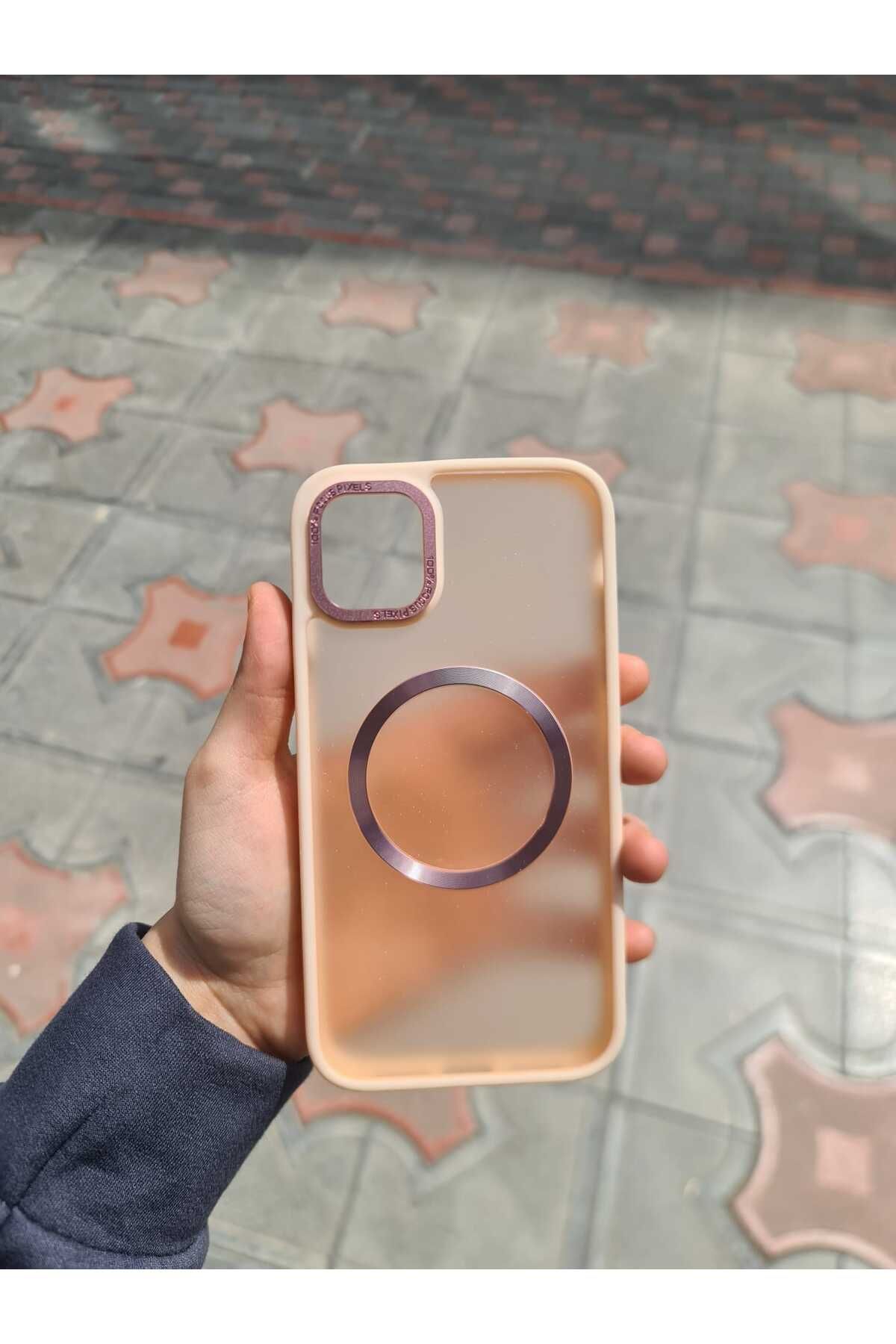 CEP-HANE Apple iPhone 11 Kılıf Kamera Çıkıntılı Magsafe Şarj Destekli Mat Yüzey Renkli Kenarlı Kapak