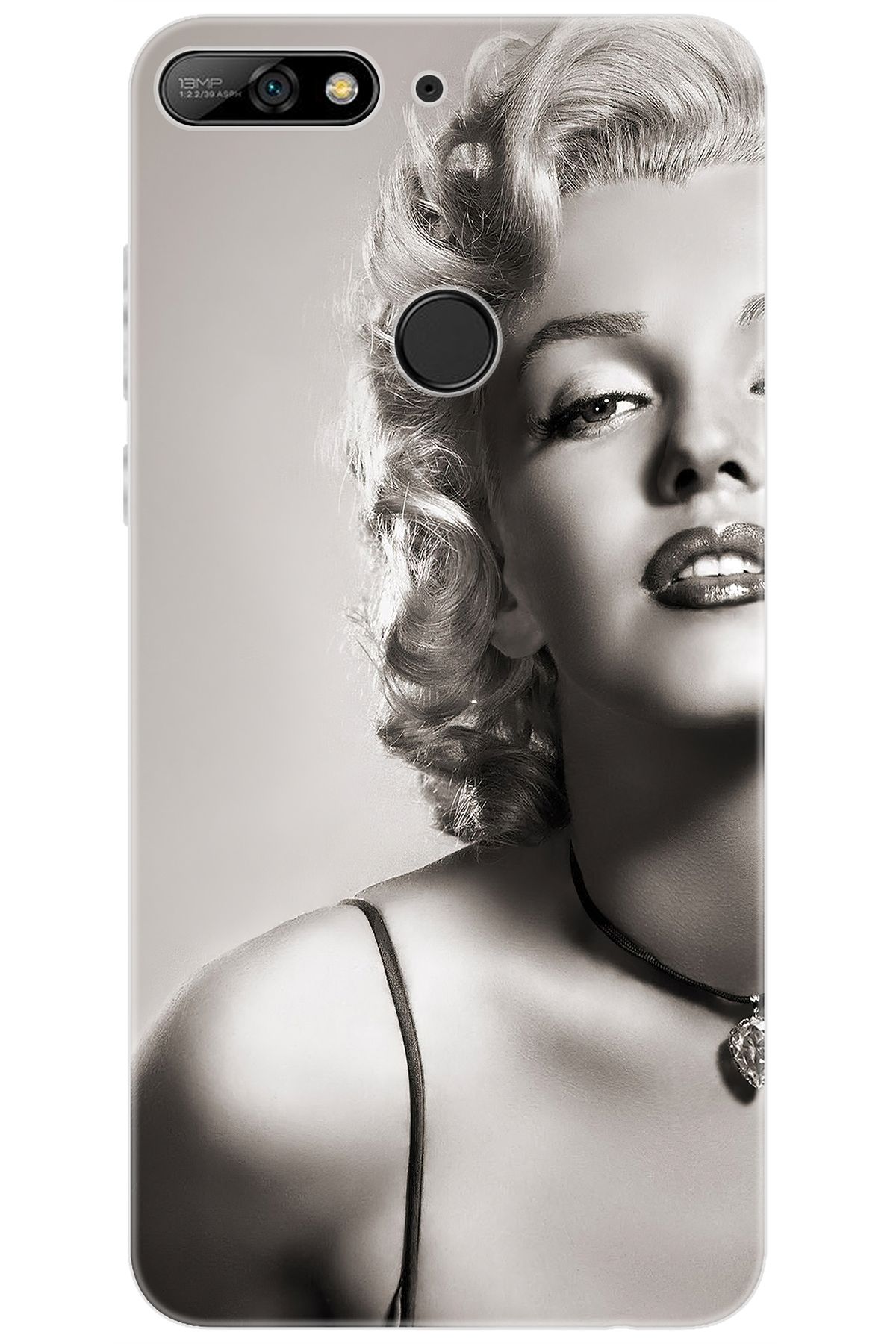 Ceppare Huawei Y7 Prime 2018 (LDN-L21) Uyumlu Kılıf Desenli Silikon Marilyn Monroe STK:250 CP-usV8H9e