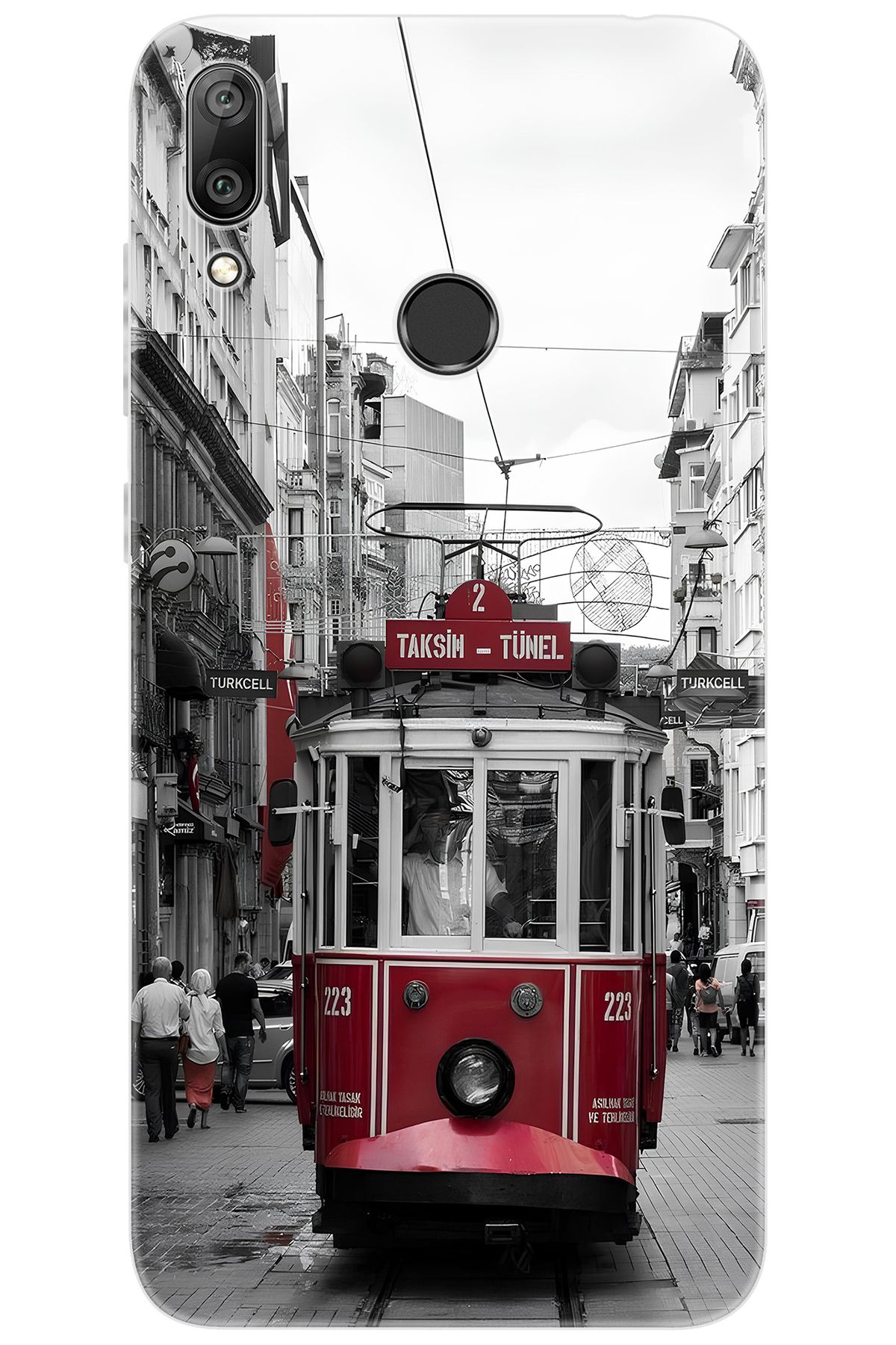Ceppare Huawei Y7 Prime 2019 (DUB-LX3) Uyumlu Kılıf Desen Baskı Silikon Tramvay STK:691 CP-dG24K0R
