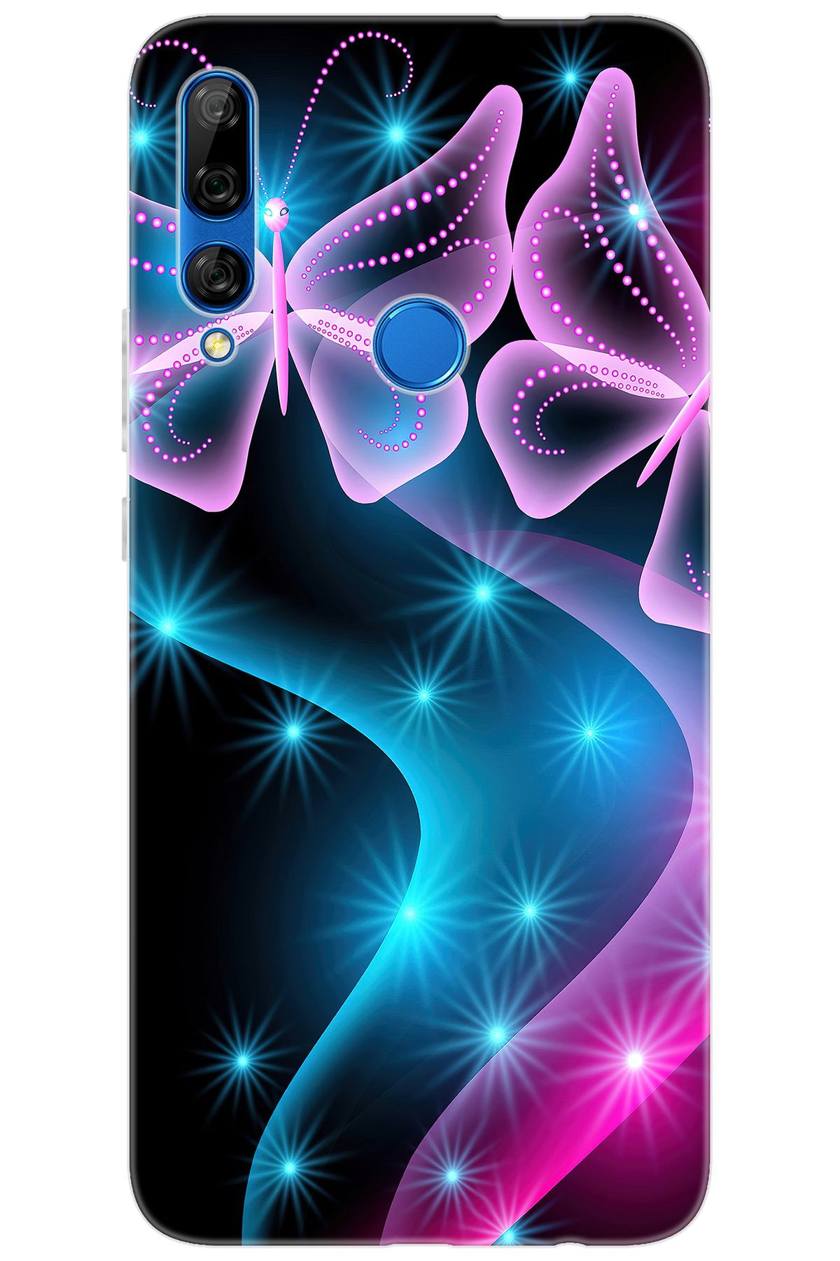 Ceppare Huawei Y9 Prime 2019 (STK-L21) Uyumlu Kılıf Desen Baskı Silikon Kelebek Dalga STK:113 CP-dBXW7XO