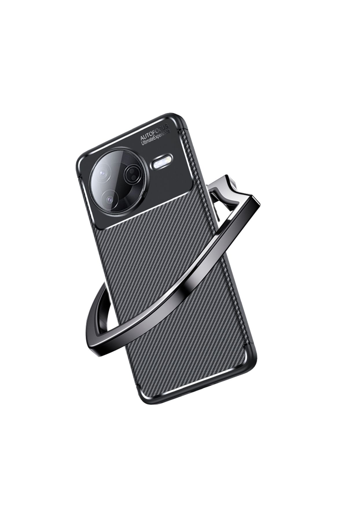 Zipax Xiaomi Poco F7 Pro Kılıf Carbon Görünümlü Silikon Zr-Negro