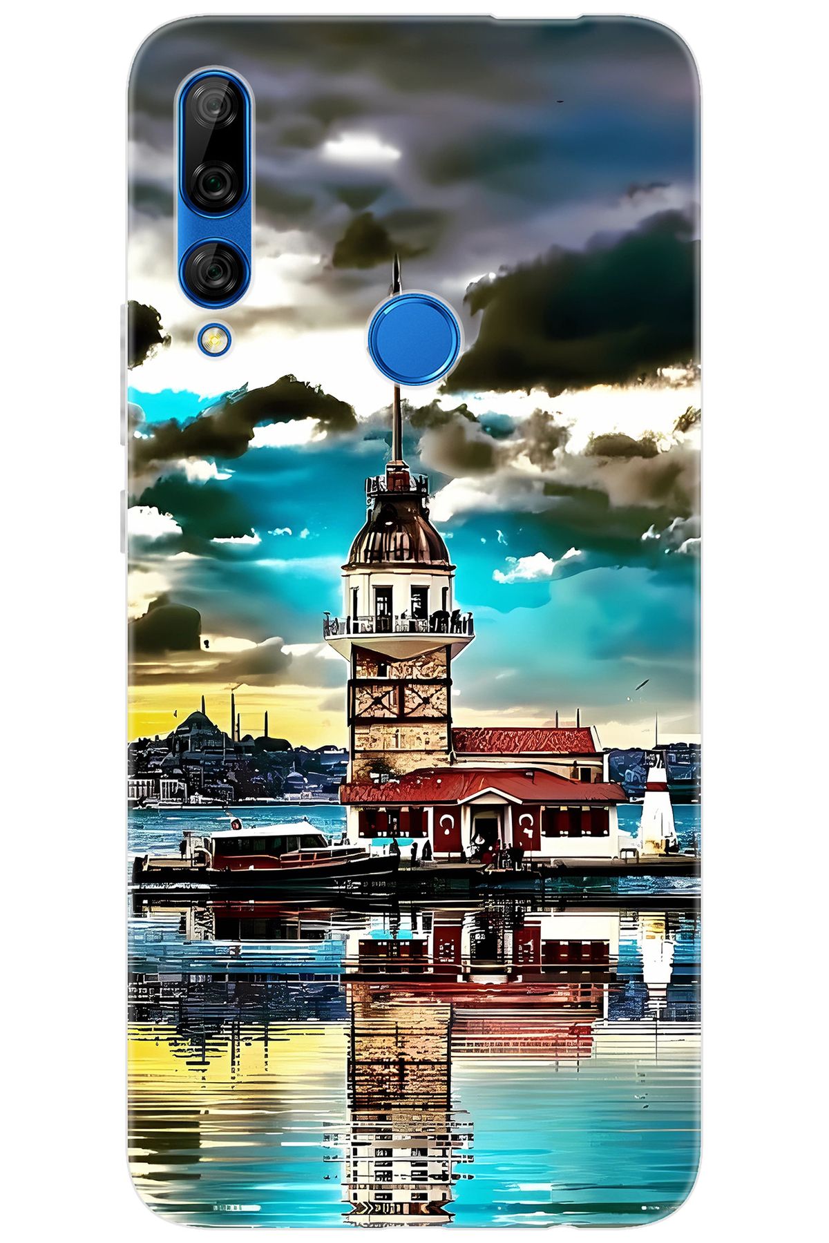 Ceppare Huawei Y9 Prime 2019 (STK-L21) Uyumlu Kılıf Desen Baskı Silikon Kız Kulesi STK:692 CP-aPNvScX