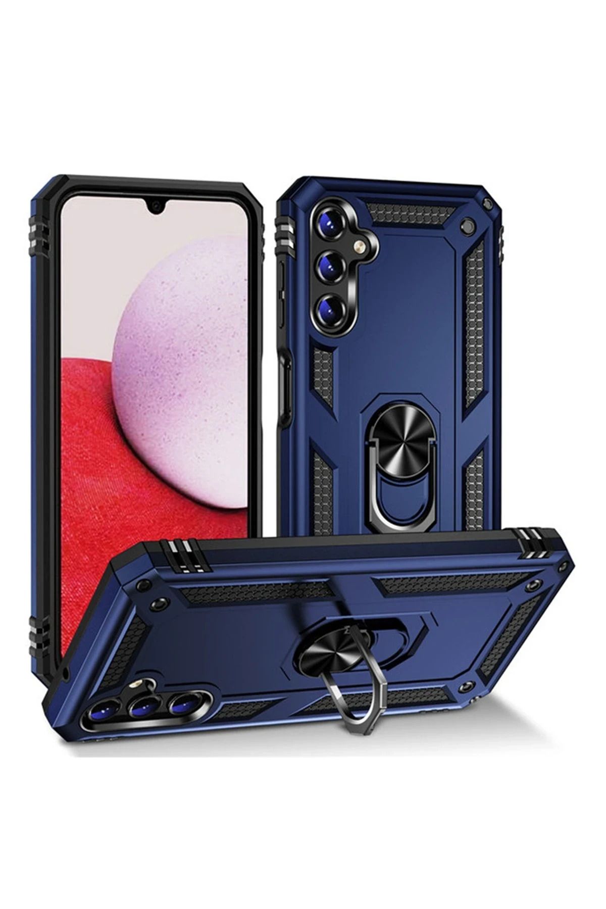 NewFace Samsung Galaxy A04S Kılıf Sofya Yüzüklü Silikon Kapak - Lacivert YNSMR
