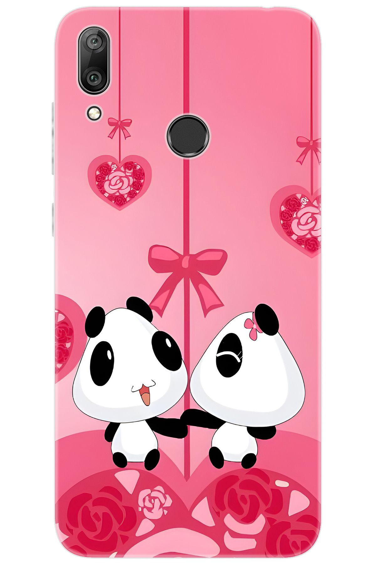 Ceppare Huawei Y7 Prime 2019 (DUB-LX3) Uyumlu Kılıf Desenli Silikon Sevimli Pandalar STK:166 CP-spQ1FJD