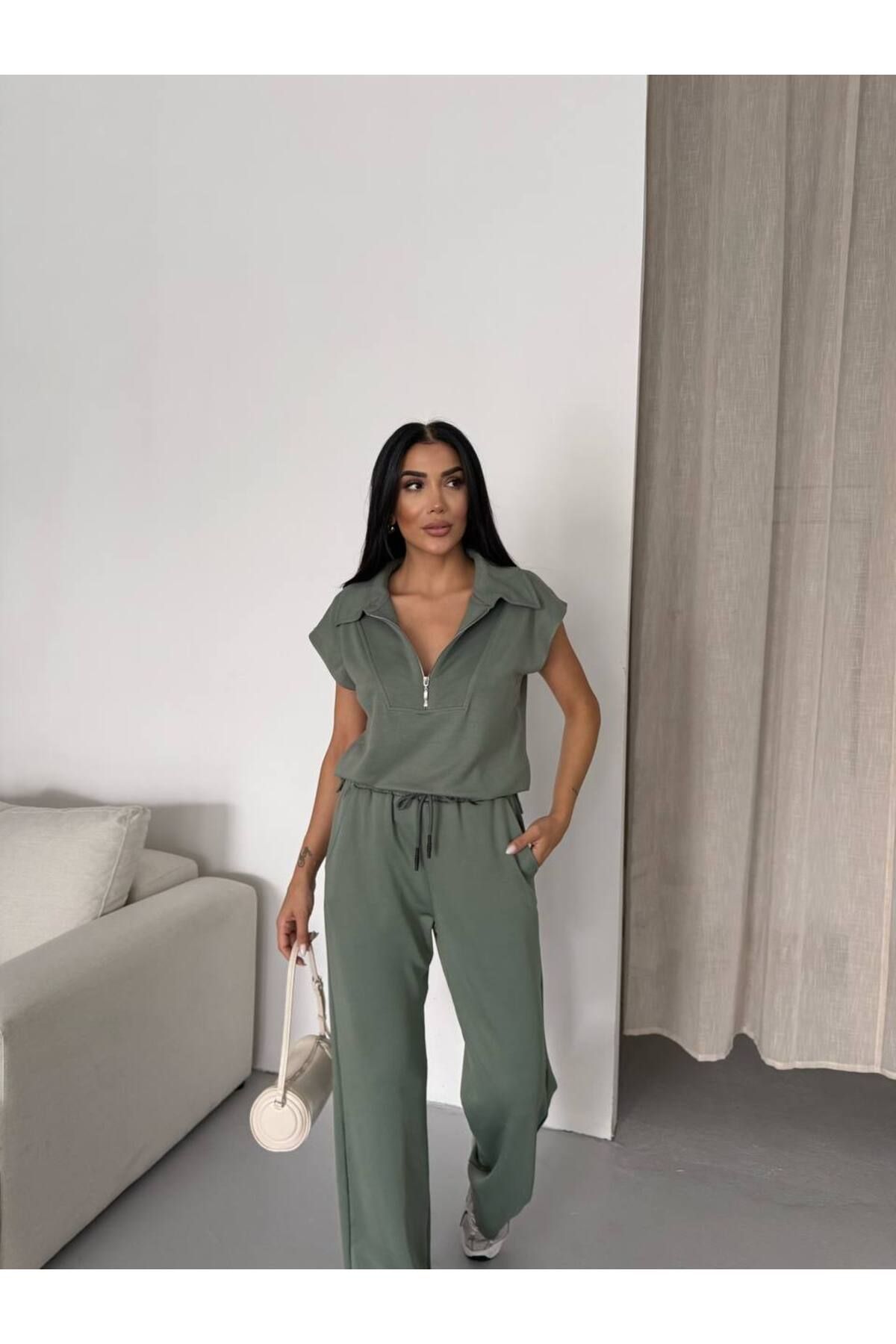Castivo Fashion ZipFit Kadın Fermuarlı Kolsuz Takım