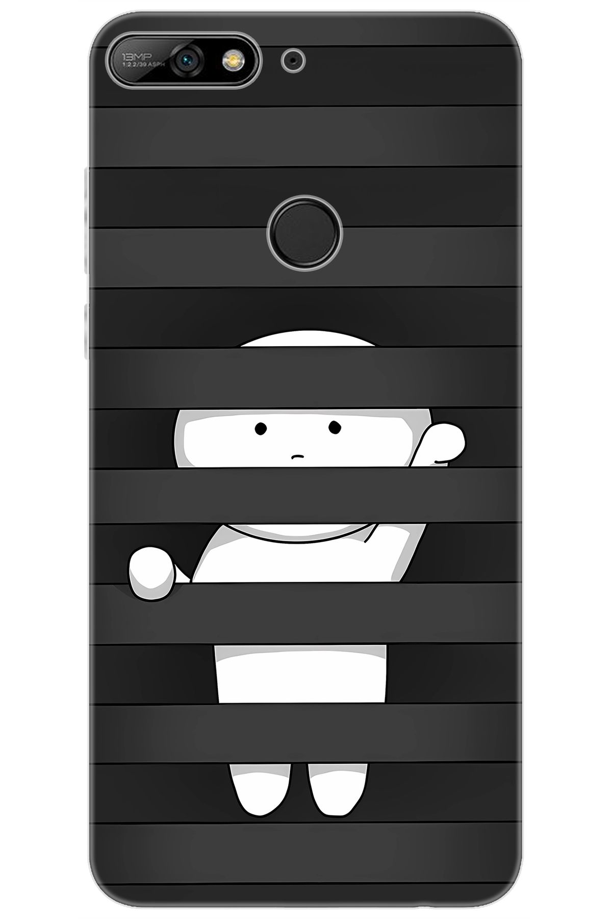 Ceppare Huawei Y7 Prime 2018 (LDN-L21) Uyumlu Kılıf Desenli Silikon Saklanan Karakter STK:665 CP-NNgmV6S