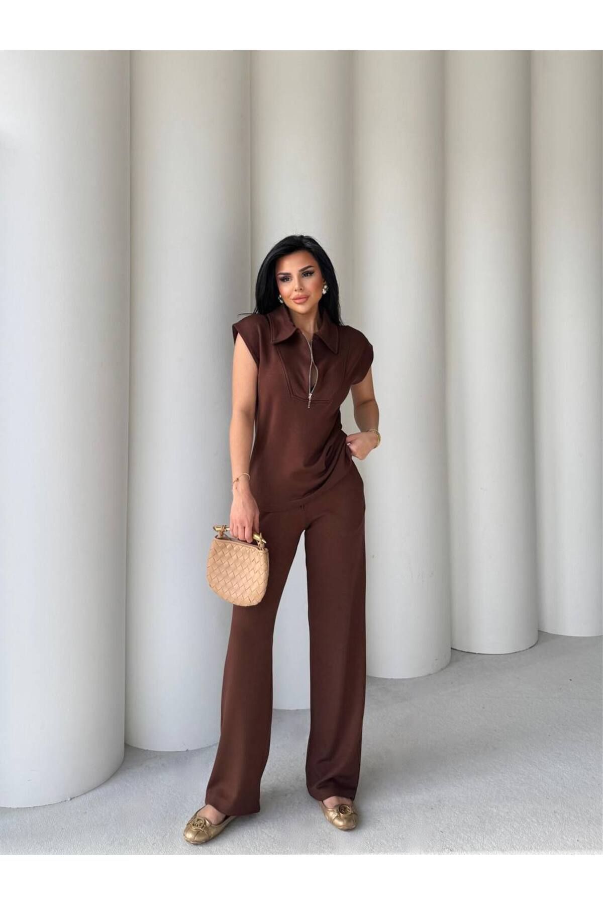 Castivo Fashion ZipFit Kadın Fermuarlı Kolsuz Takım