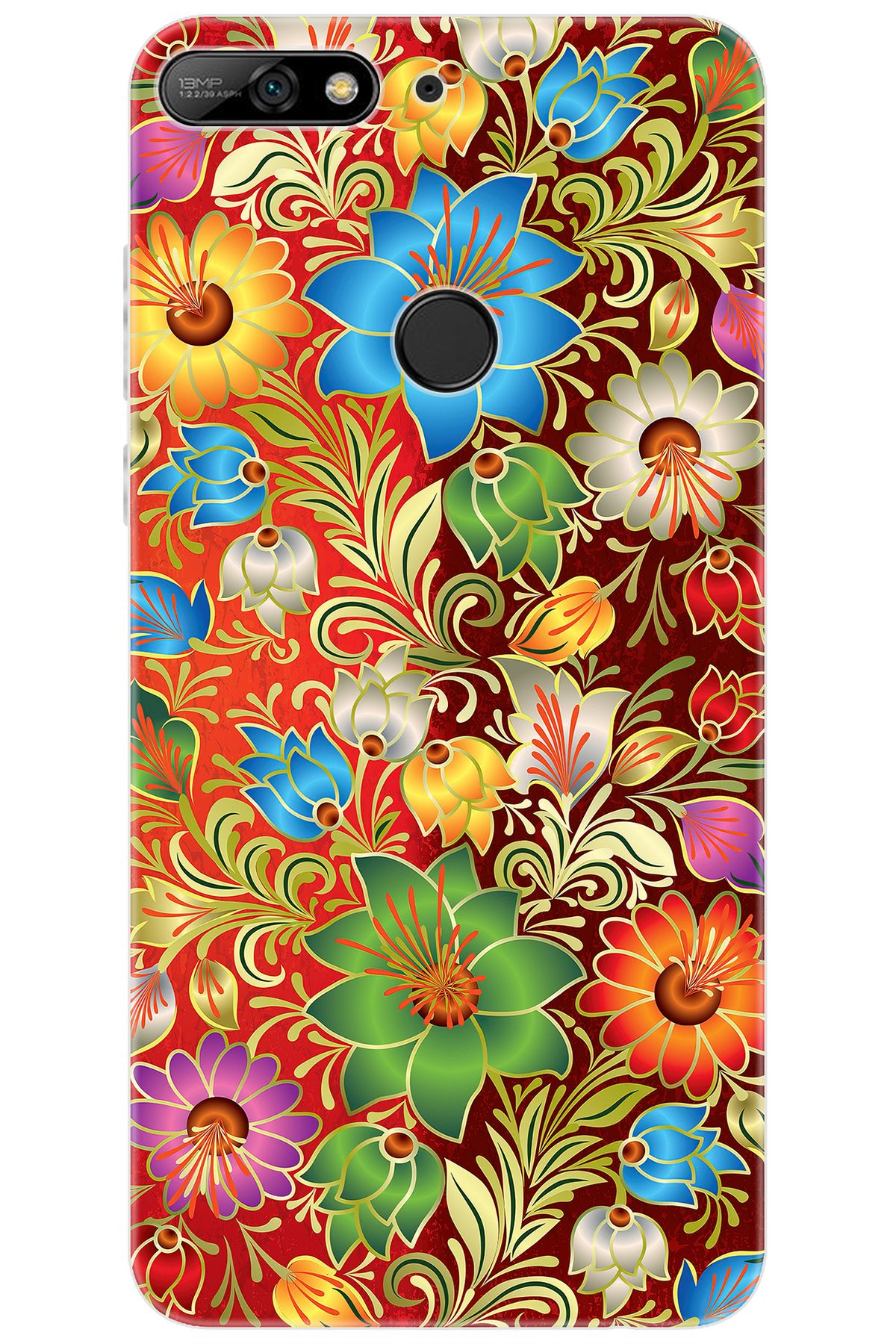 Ceppare Huawei Y7 Prime 2018 (LDN-L21) Uyumlu Kılıf Desenli Silikon Çiçekler Serisi STK:532 CP-h4GXpGz