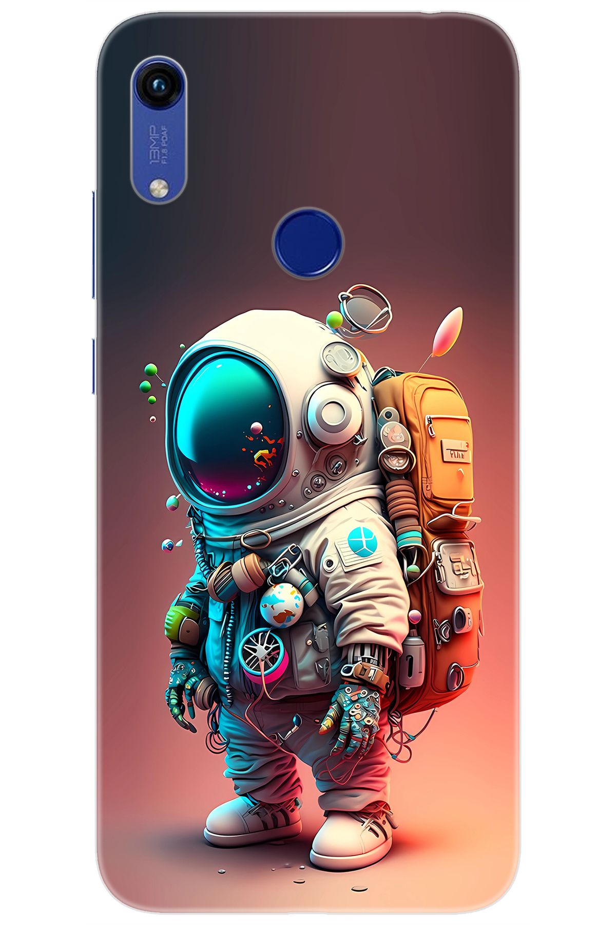 Ceppare Huawei Y6S 2019 (JAT-L41) Uyumlu Kılıf Desen Baskılı Silikon Astronot STK:682 CP-csp9Bwz