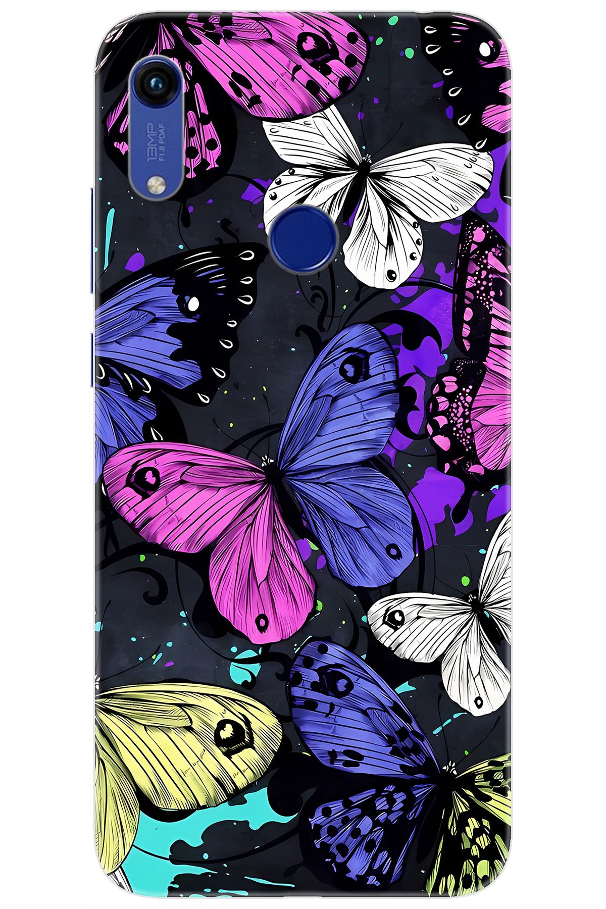 Ceppare Huawei Y6 2019 (MRD-LX1) Uyumlu Kılıf Desen Baskı Silikon Kalp Yapan Kelebek STK:651 CP-zyaGRsQ