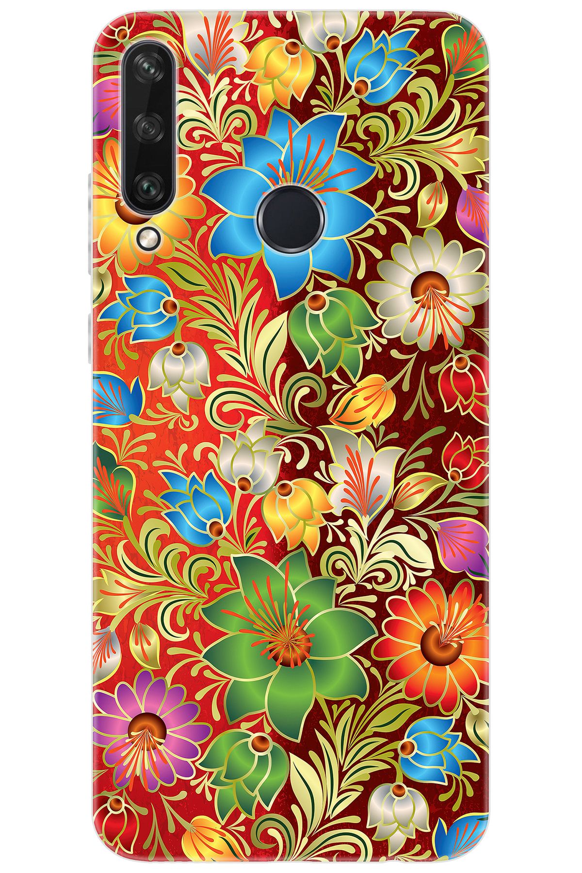 Ceppare Huawei Y6P (MED-LX9N) Uyumlu Kılıf Desen Baskılı Silikon Çiçekler Serisi STK:532 CP-if6qfo9