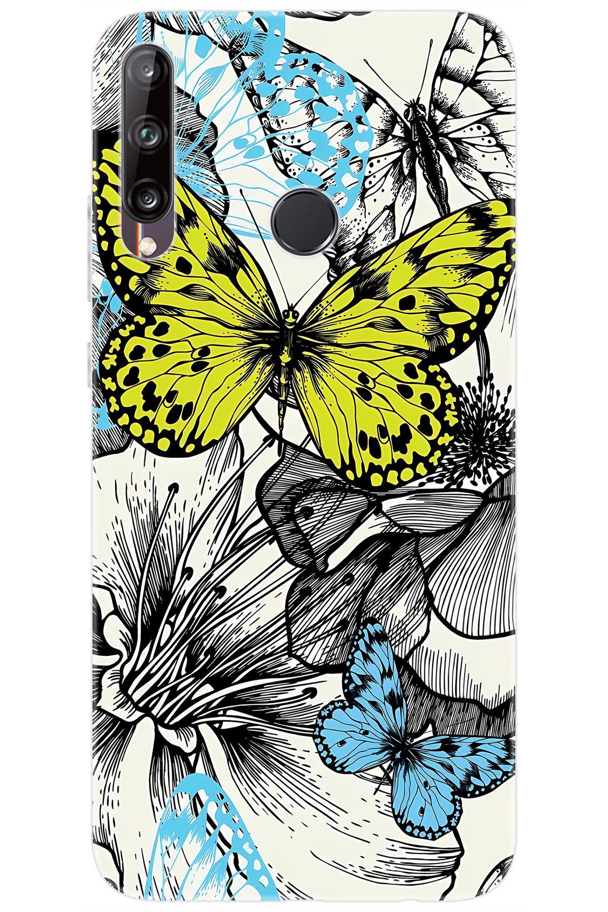 Ceppare Huawei Y7P (ART-L29) Uyumlu Kılıf Desen Baskılı Silikon Kelebek STK:647 CP-M2aANX6