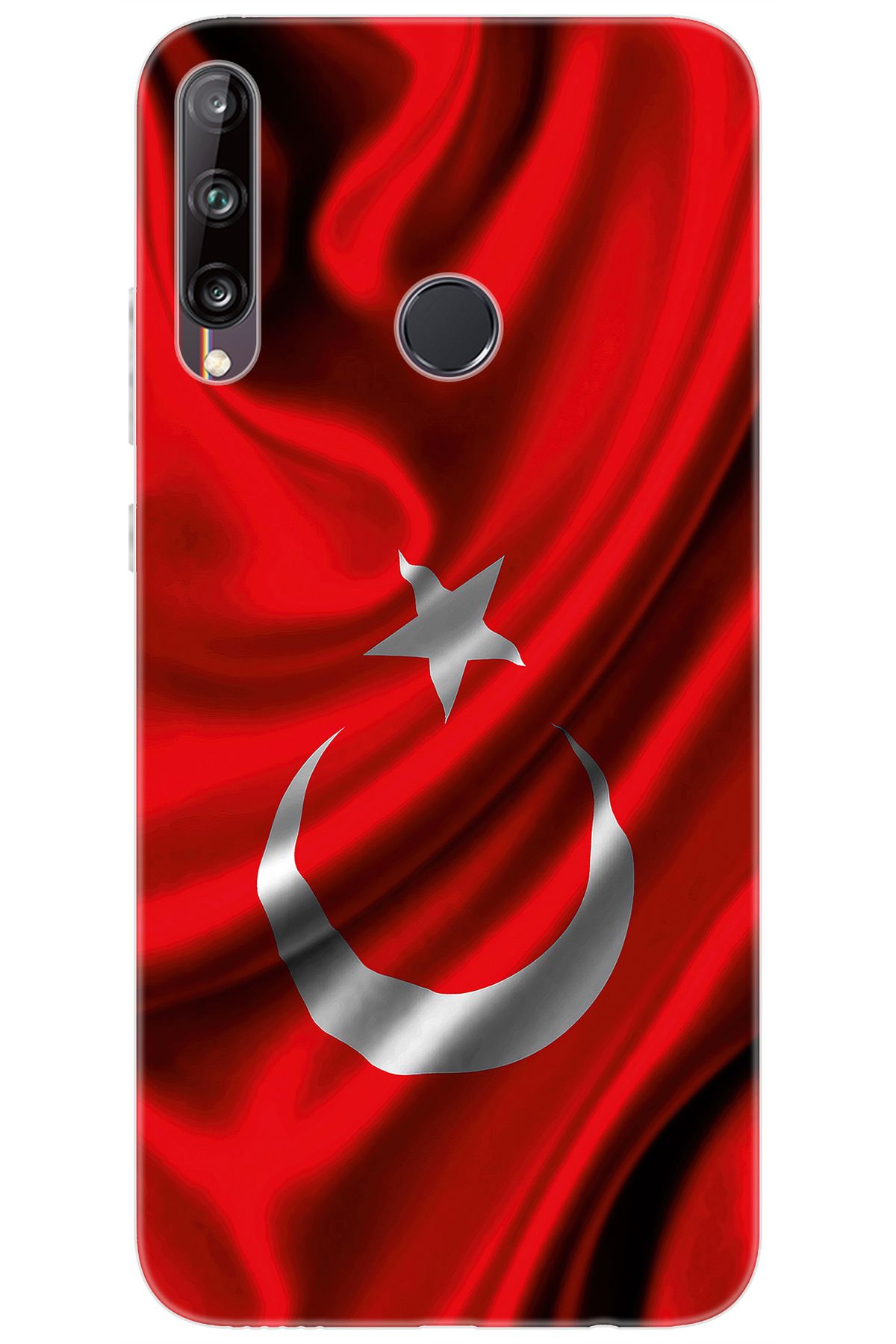 Ceppare Huawei Y7P (ART-L29) Uyumlu Kılıf Desenli Silikon Dalgalı Türk Bayrağı STK:369 CP-5F5oupL