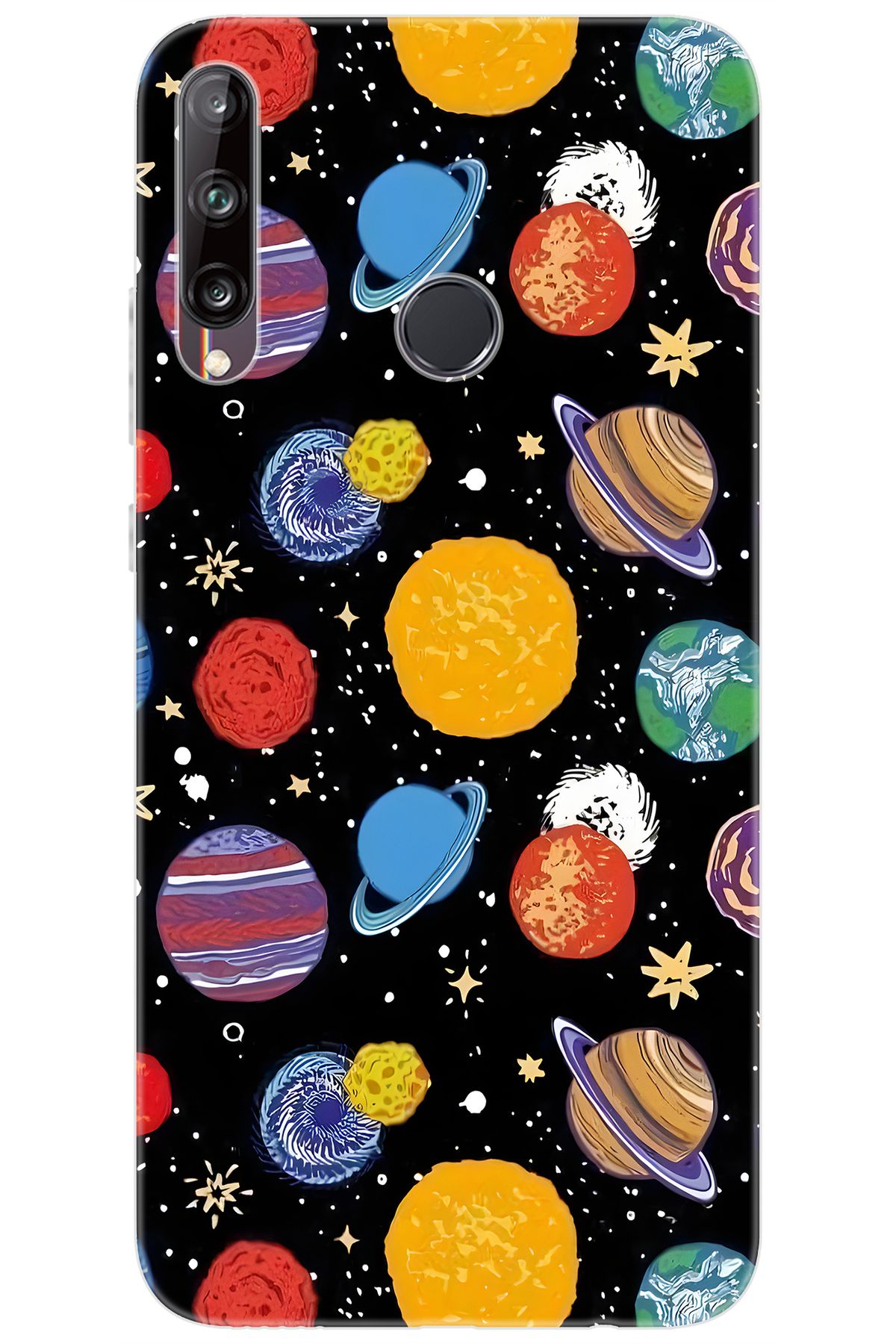 Ceppare Huawei Y7P (ART-L29) Uyumlu Kılıf Desen Baskılı Silikon Gezegenler STK:686 CP-YR74ntj