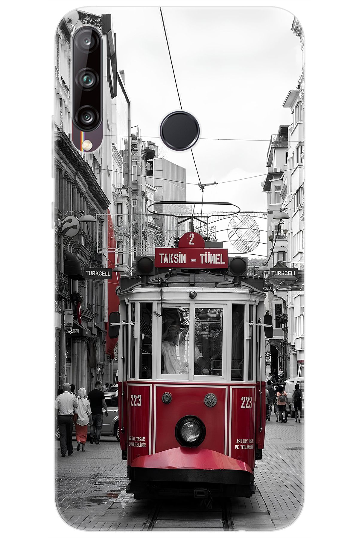 Ceppare Huawei Y7P (ART-L29) Uyumlu Kılıf Desen Baskılı Silikon Tramvay STK:691 CP-HVFtEvB
