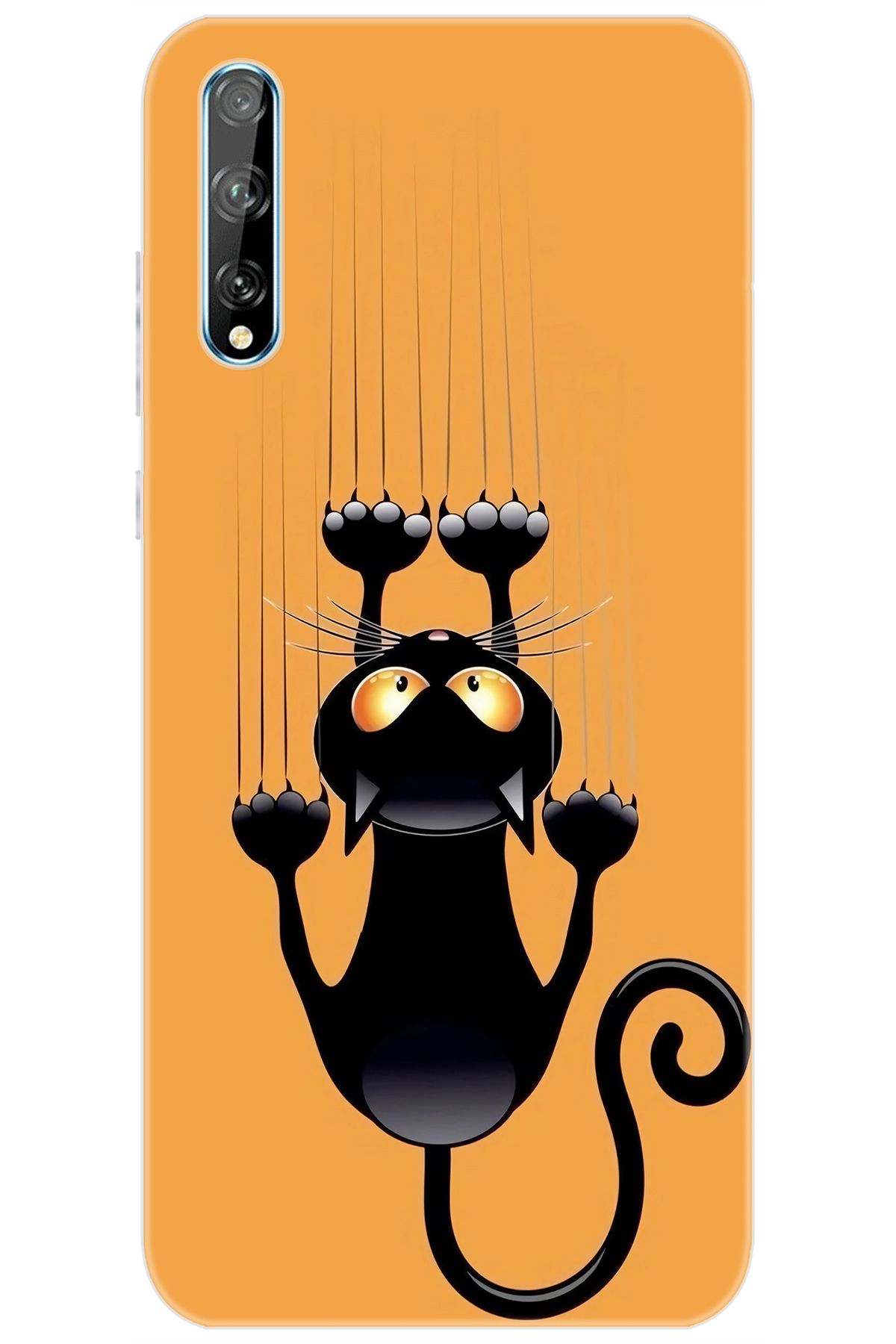 Ceppare Huawei Y8P (AQM-LX1) Uyumlu Kılıf Desen Baskılı Silikon Kara Kedi STK:734 CP-gVSdeQh