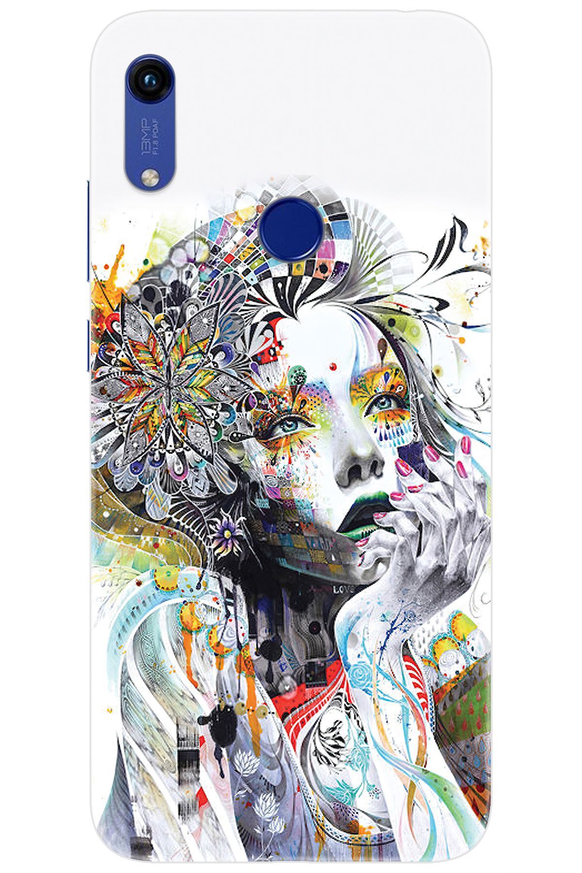 Ceppare Huawei Y6 2019 (MRD-LX1) Uyumlu Kılıf Desen Baskılı Silikon Düşünen Kız STK:574 CP-jdoIg3J