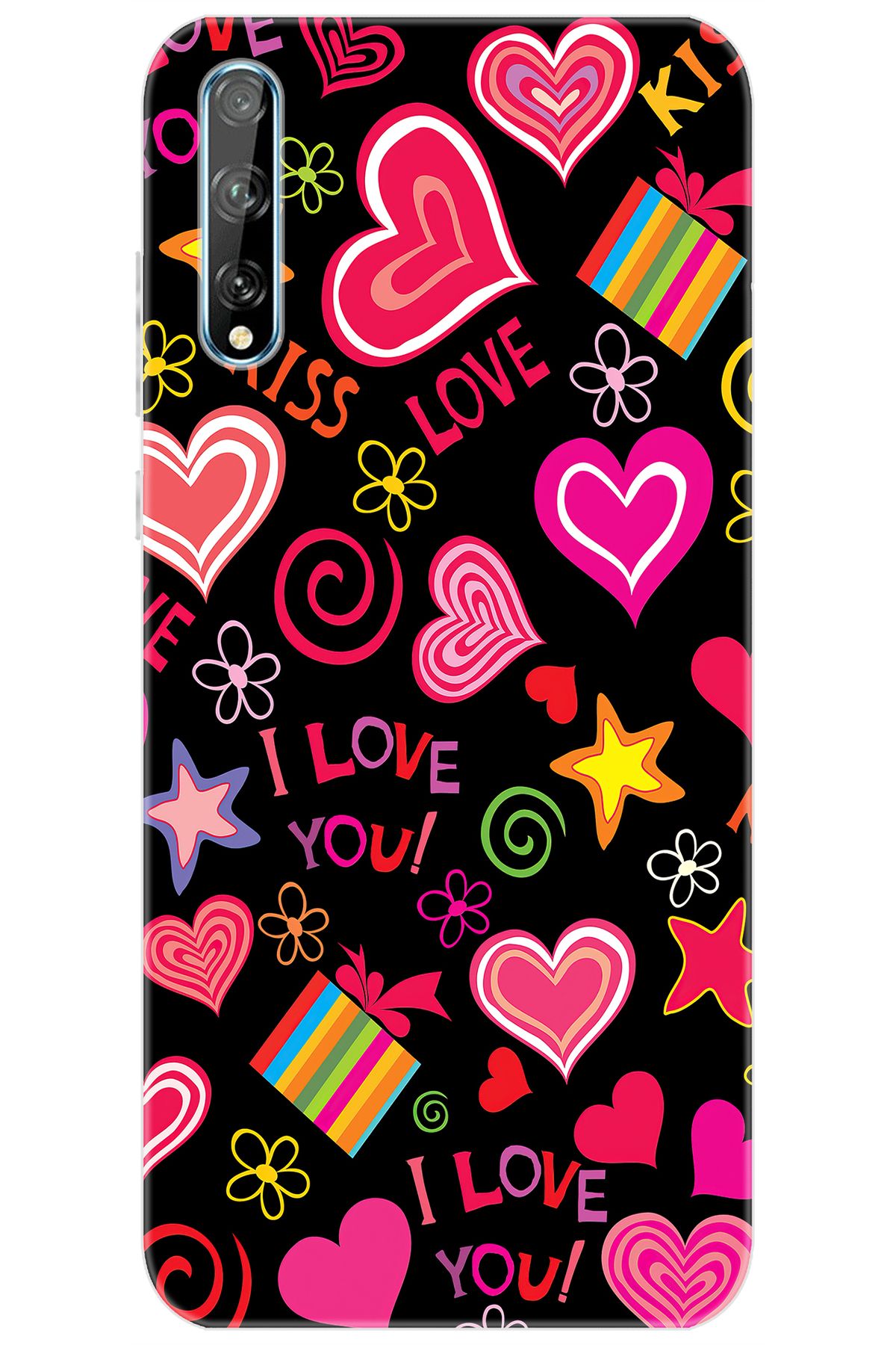 Ceppare Huawei Y8P (AQM-LX1) Uyumlu Kılıf Desen Baskılı Silikon Kıss Love STK:265 CP-if6ukSE