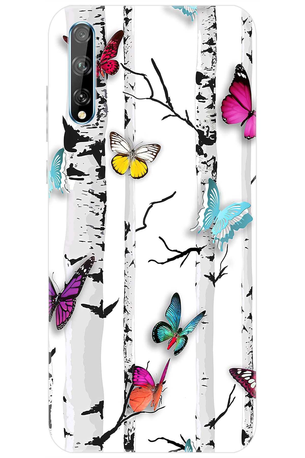 Ceppare Huawei Y8P (AQM-LX1) Uyumlu Kılıf Desen Baskılı Silikon Kelebekler STK:149 CP-GVOs8jv