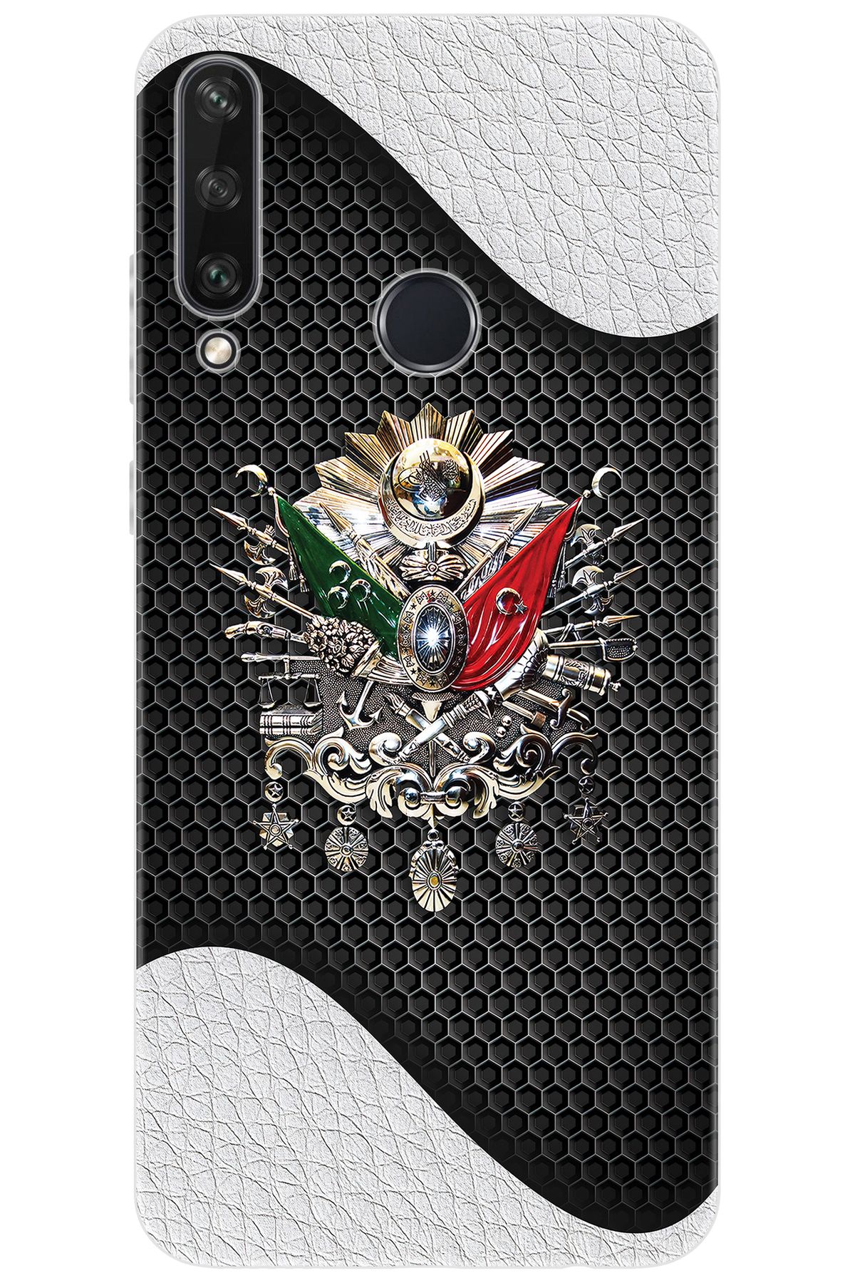 Ceppare Huawei Y6P (MED-LX9N) Uyumlu Kılıf Desen Baskılı Silikon Osmanlı Tuğra STK:415 CP-AMpXfp9
