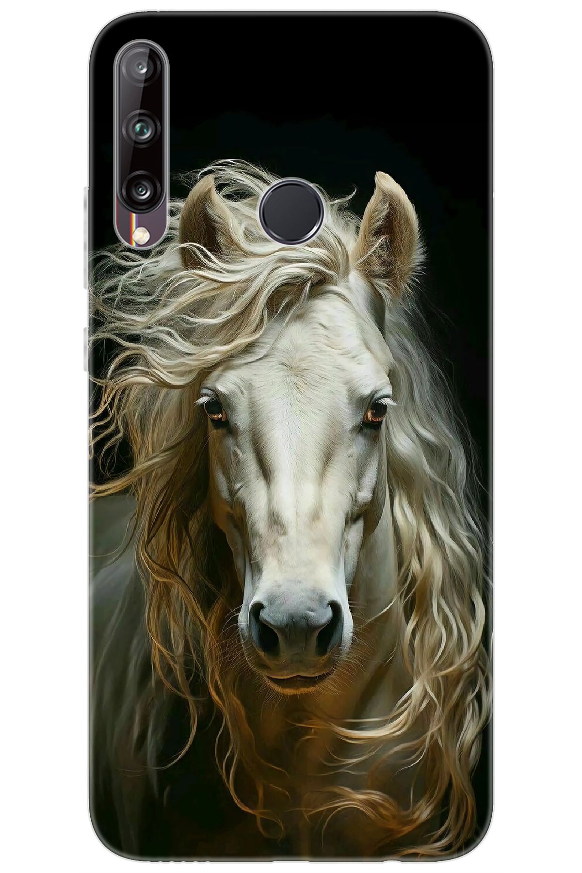 Ceppare Huawei Y7P (ART-L29) Uyumlu Kılıf Desen Baskılı Silikon Beyaz At STK:689 CP-TGjPYW4