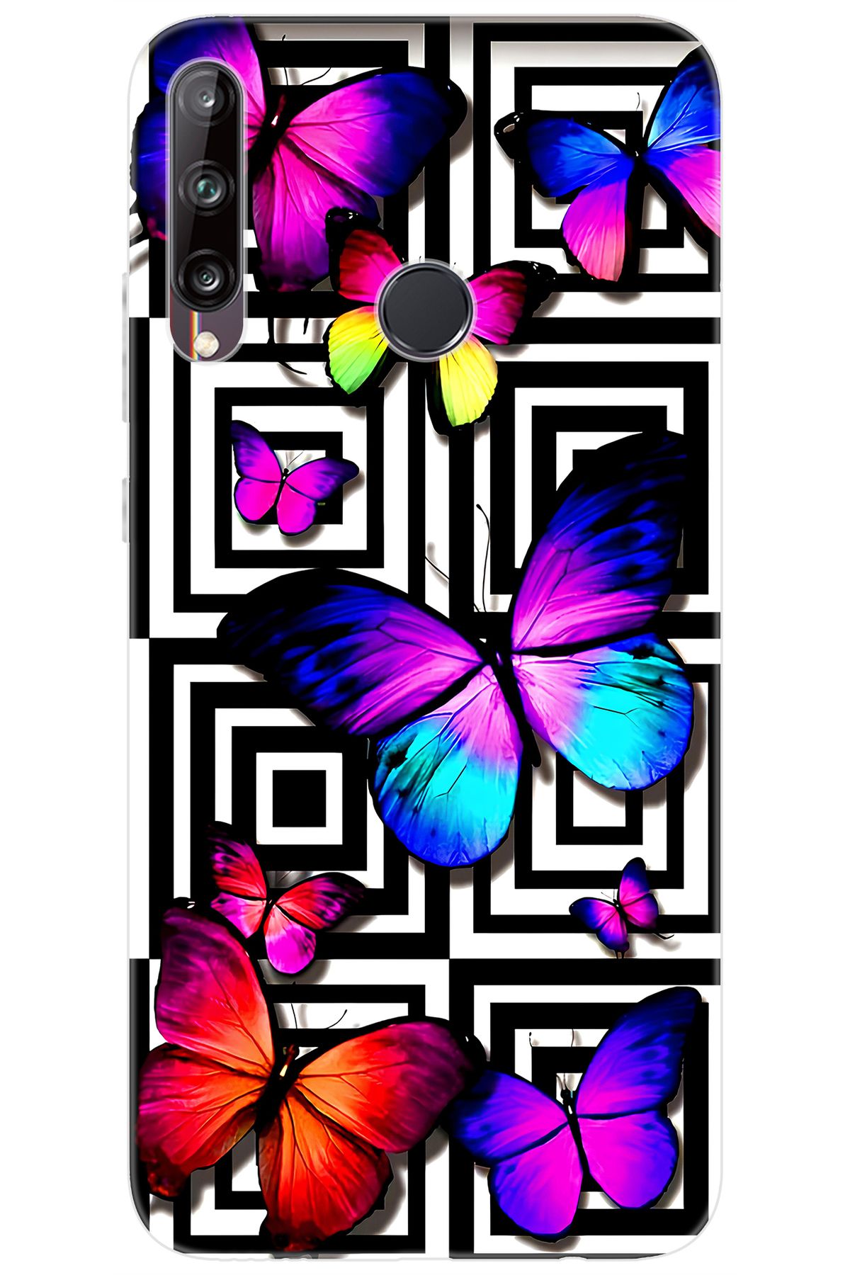 Ceppare Huawei Y7P (ART-L29) Uyumlu Kılıf Desen Baskılı Silikon Kelebek STK:699 CP-BrdzxIw