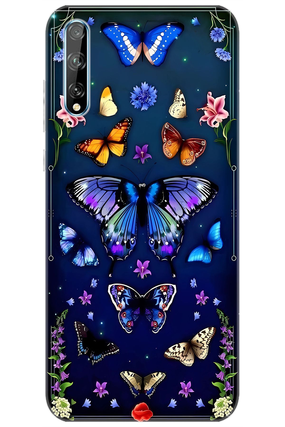 Ceppare Huawei Y8P (AQM-LX1) Uyumlu Kılıf Desen Baskılı Silikon Kelebek STK:669 CP-sYDBwpT