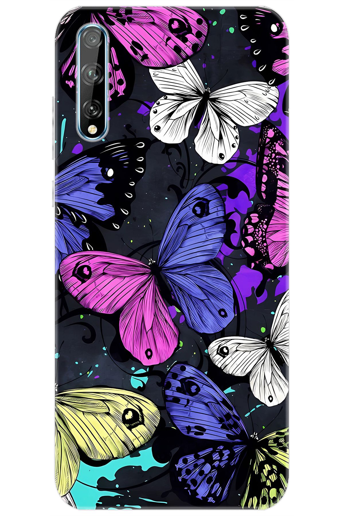 Ceppare Huawei Y8P (AQM-LX1) Uyumlu Kılıf Desen Baskı Silikon Kalp Yapan Kelebek STK:651 CP-dRvncyJ