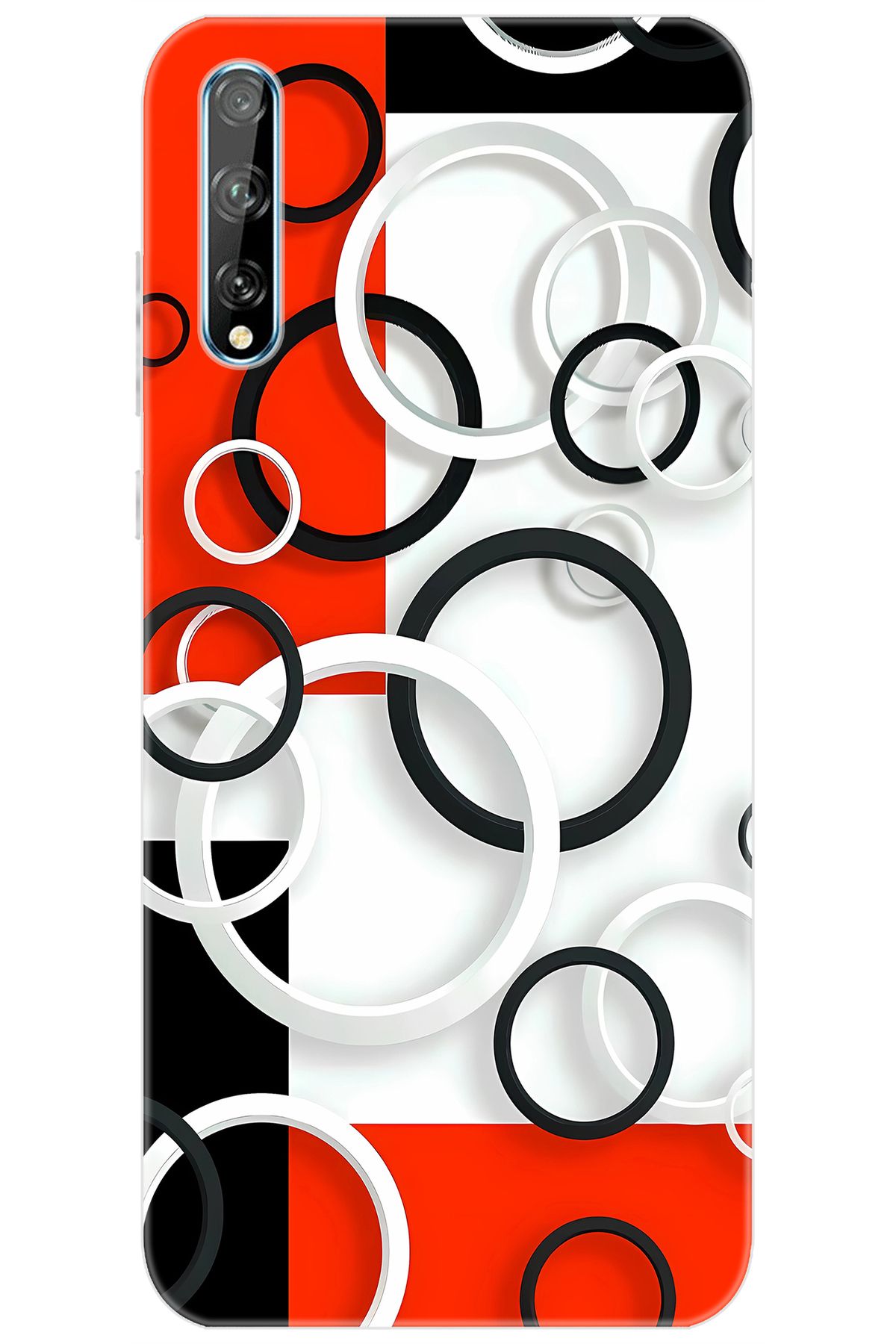 Ceppare Huawei Y8P (AQM-LX1) Uyumlu Kılıf Desen Baskılı Silikon Daire Tasarım STK:631 CP-SRnt6DS