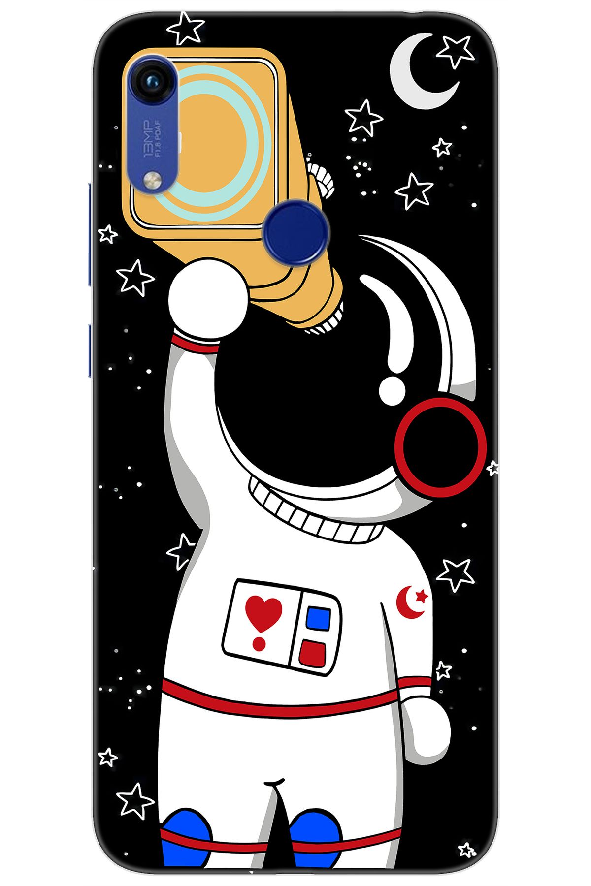 Ceppare Huawei Y6S 2019 (JAT-L41) Uyumlu Kılıf Desen Baskılı Silikon Sevimli Astronot STK:100 CP-4MO5Nz3