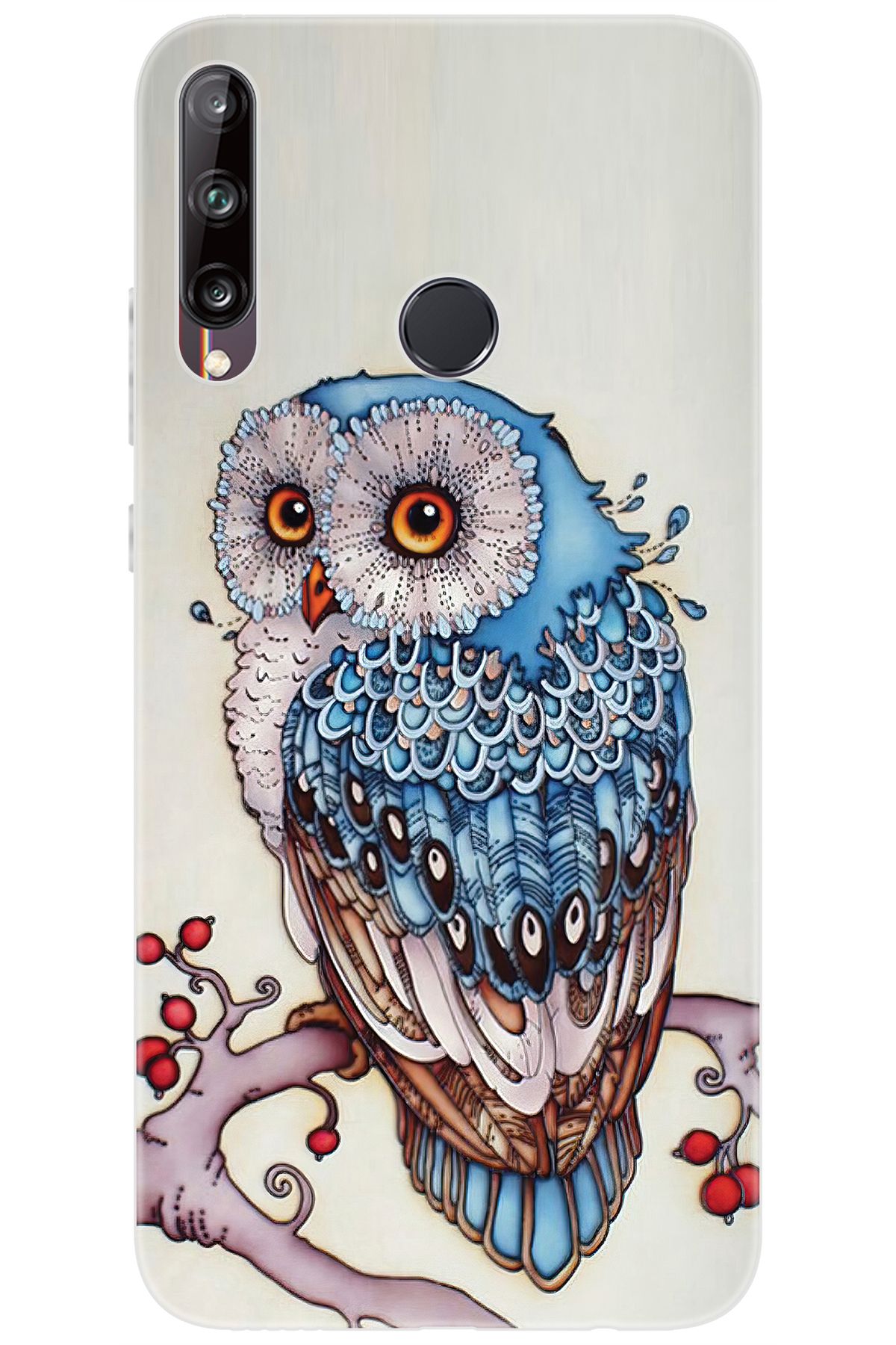 Ceppare Huawei Y7P (ART-L29) Uyumlu Kılıf Desen Baskılı Silikon Baykuş STK:563 CP-OY10Wfu