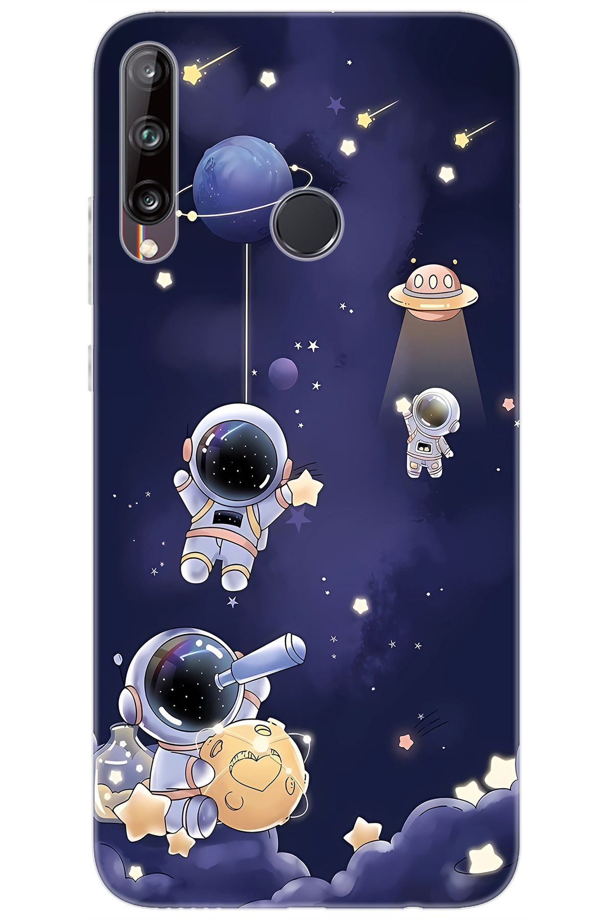 Ceppare Huawei Y7P (ART-L29) Uyumlu Kılıf Desen Baskılı Silikon Astronot STK:630 CP-TVtUPmA